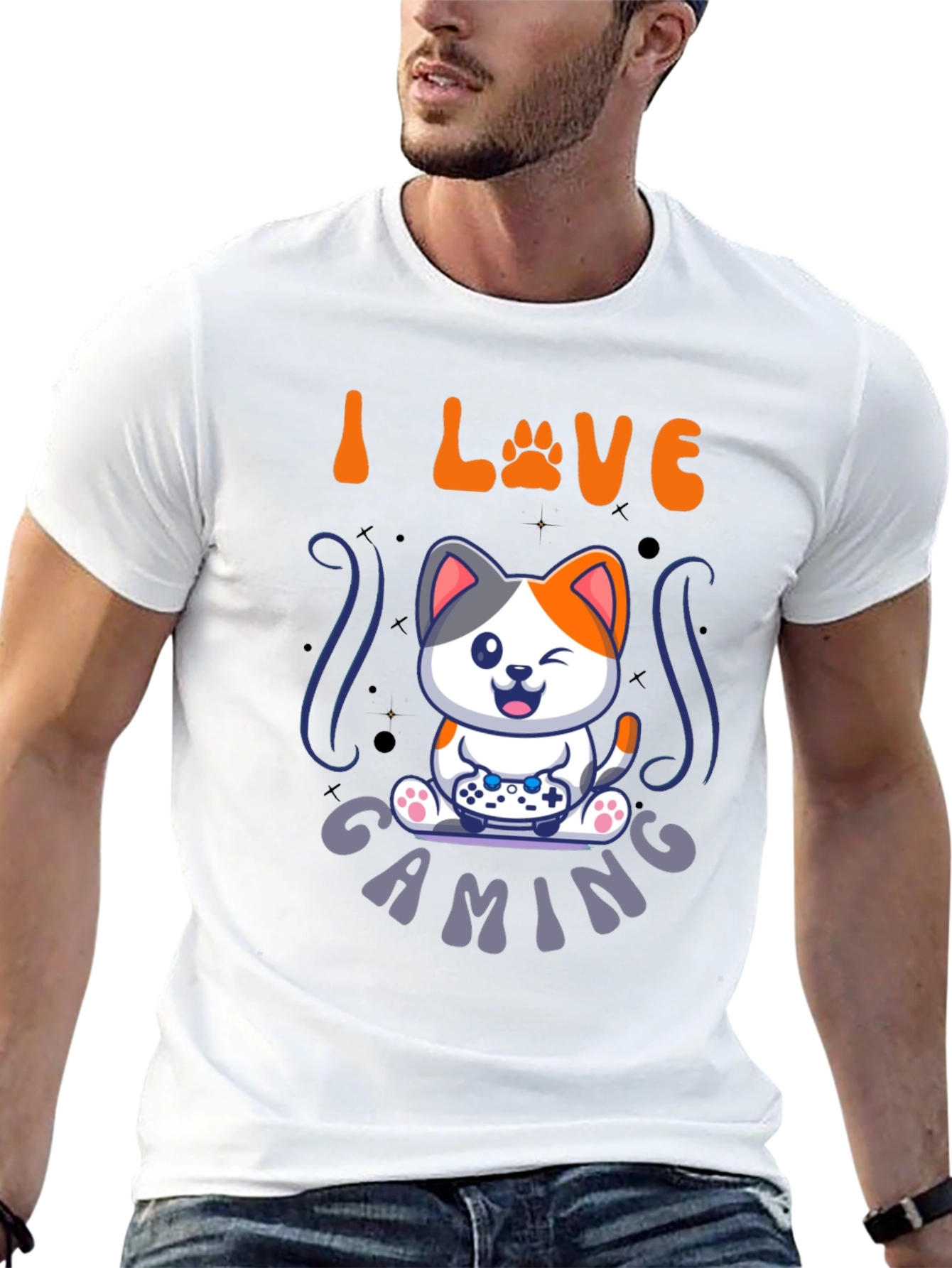 I Love Gaming Cat T-Shirt - Gamer Tee
