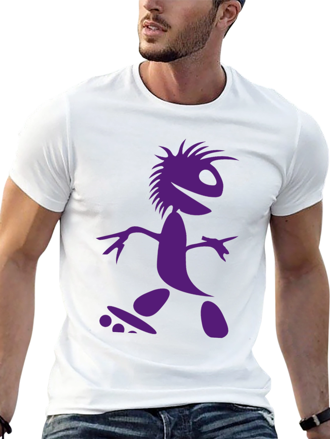 Skateboarding Character Graphic Tee - Black