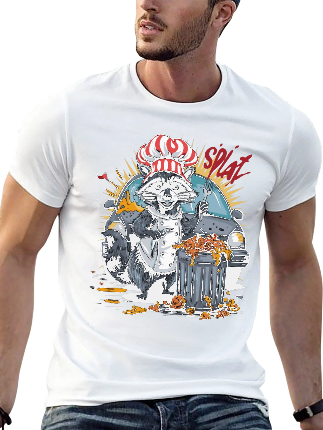 Chef Raccoon Splat T-Shirt