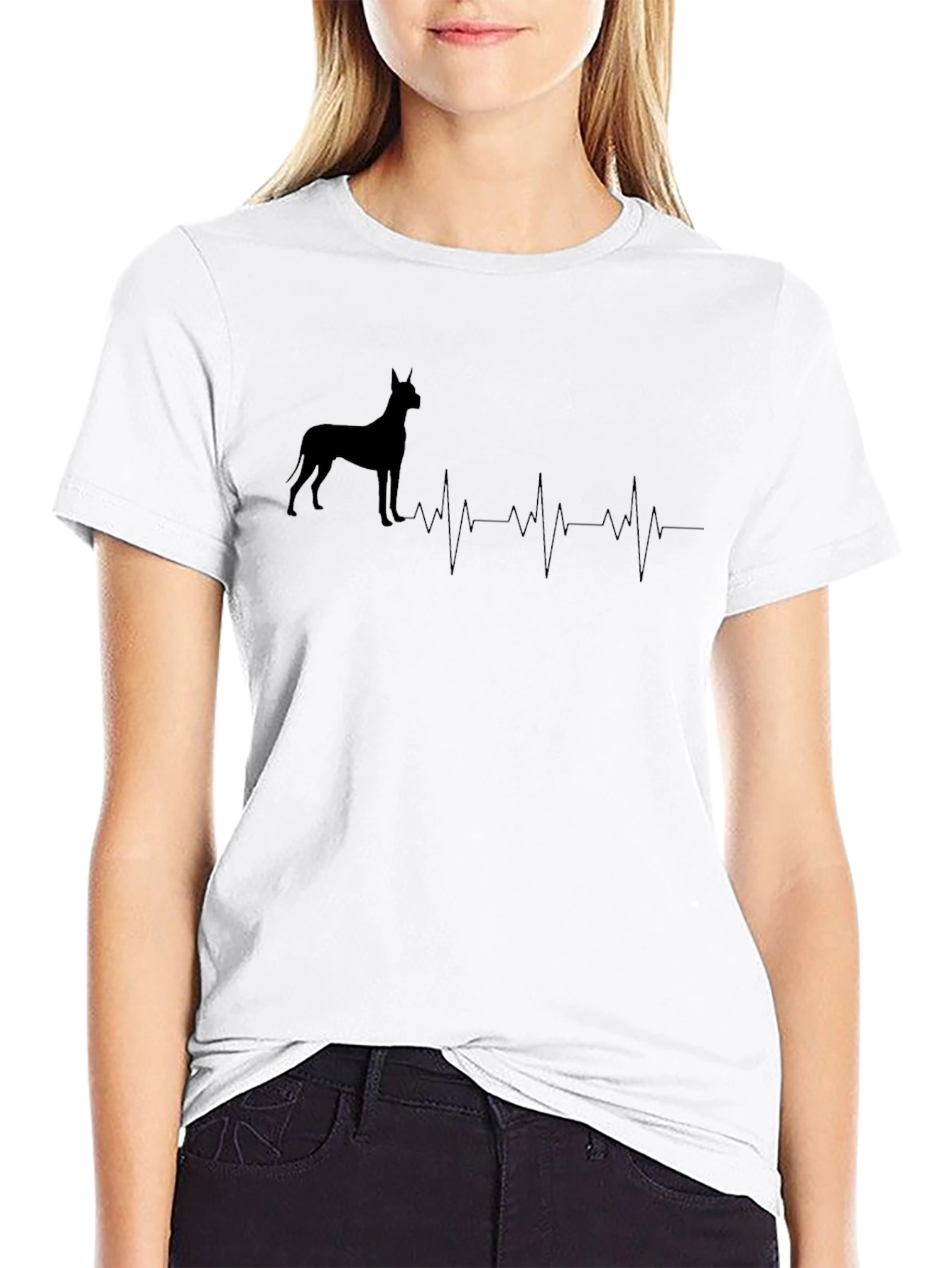 Dog Breed Heartbeat T-Shirt - Black