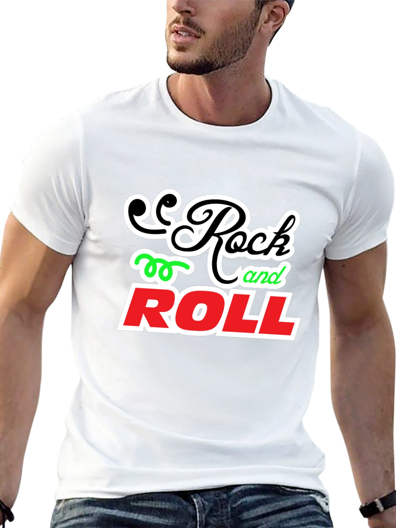 Rock and Roll Graphic Tee - Classic Black T-Shirt