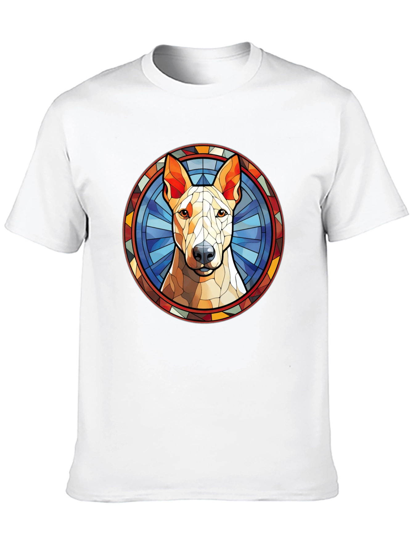 Dog Stained Glass Style Black T-Shirt