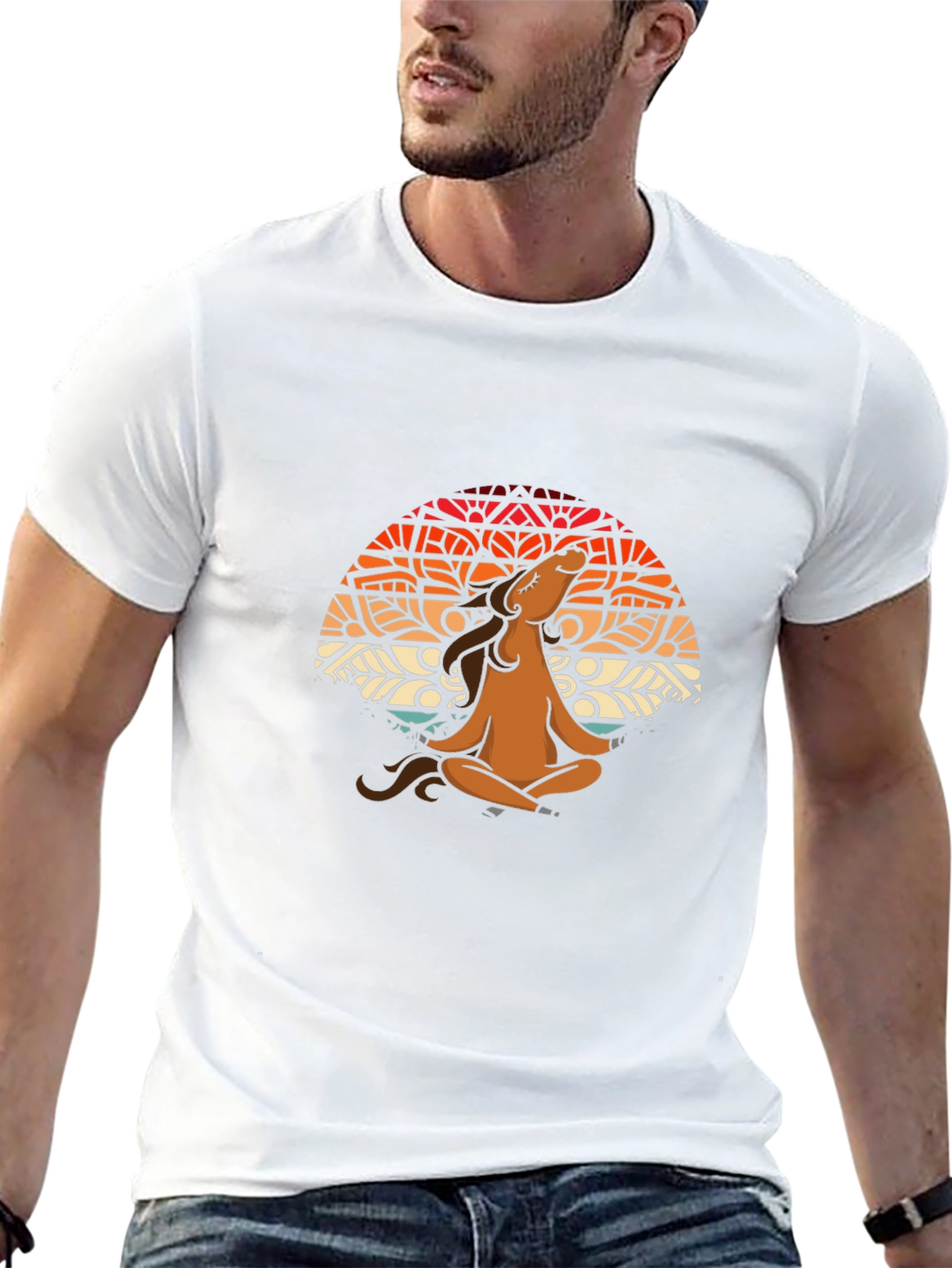Meditating Horse Graphic T-Shirt