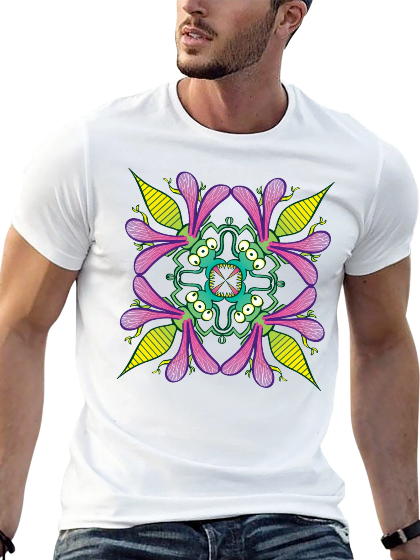 Monster Mandala Graphic Tee - Black