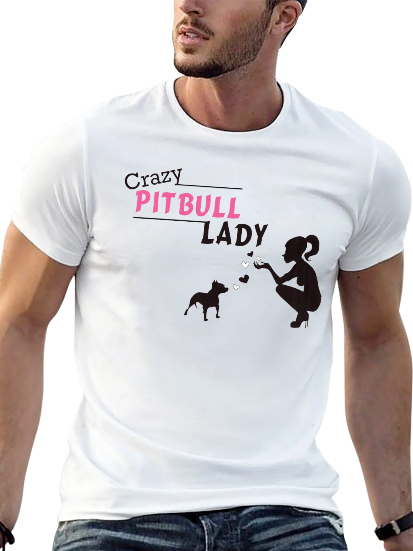 Pitbull Lady Graphic Tee - Black Unisex T-Shirt