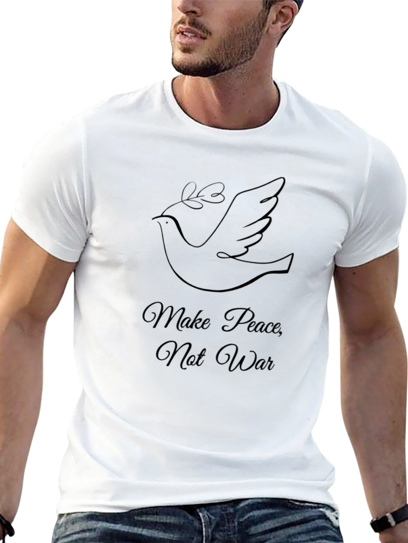 Make Peace Not War Dove Graphic Tee - Unisex