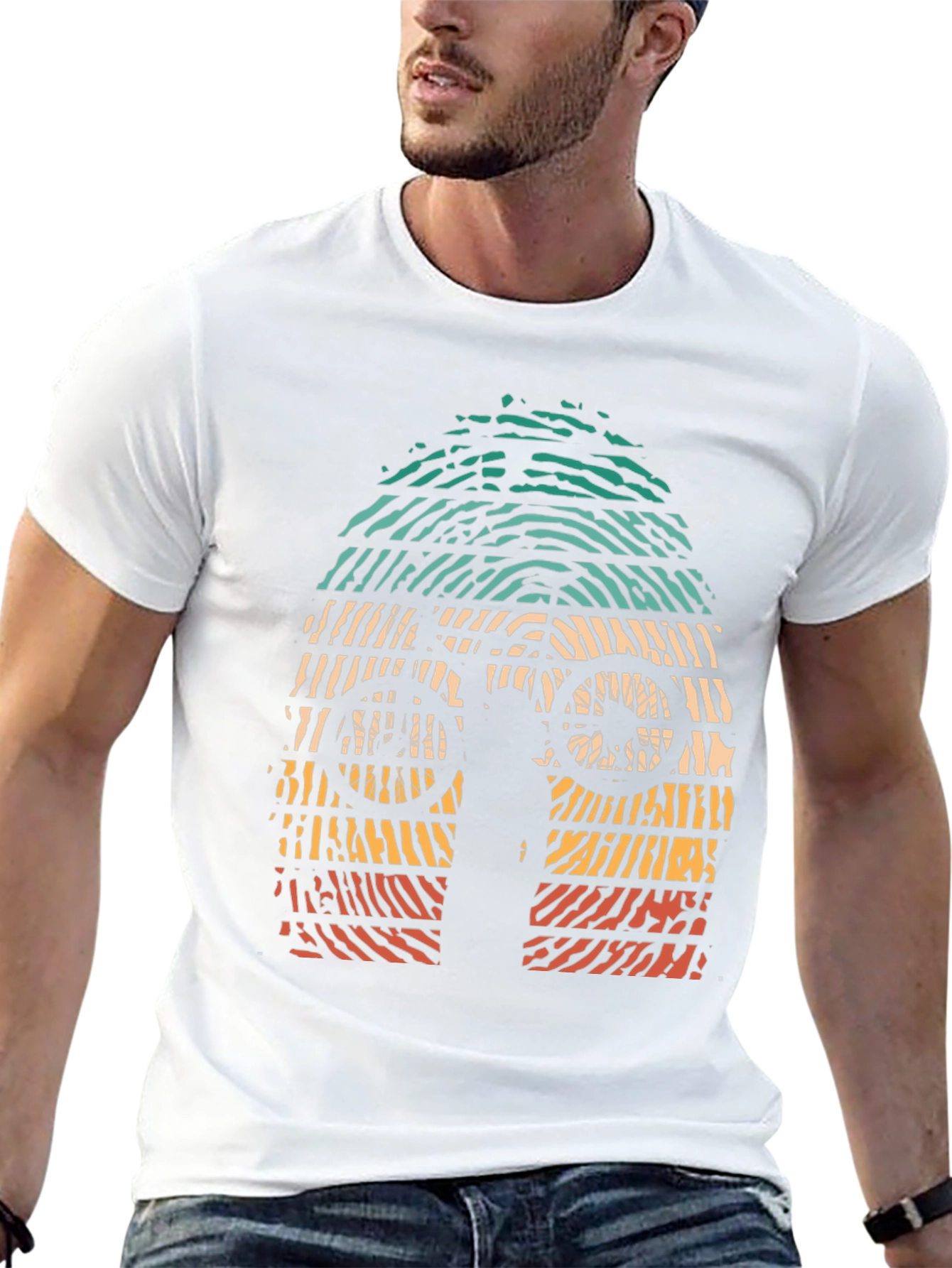 Retro Mountain Biker Graphic Tee - Black