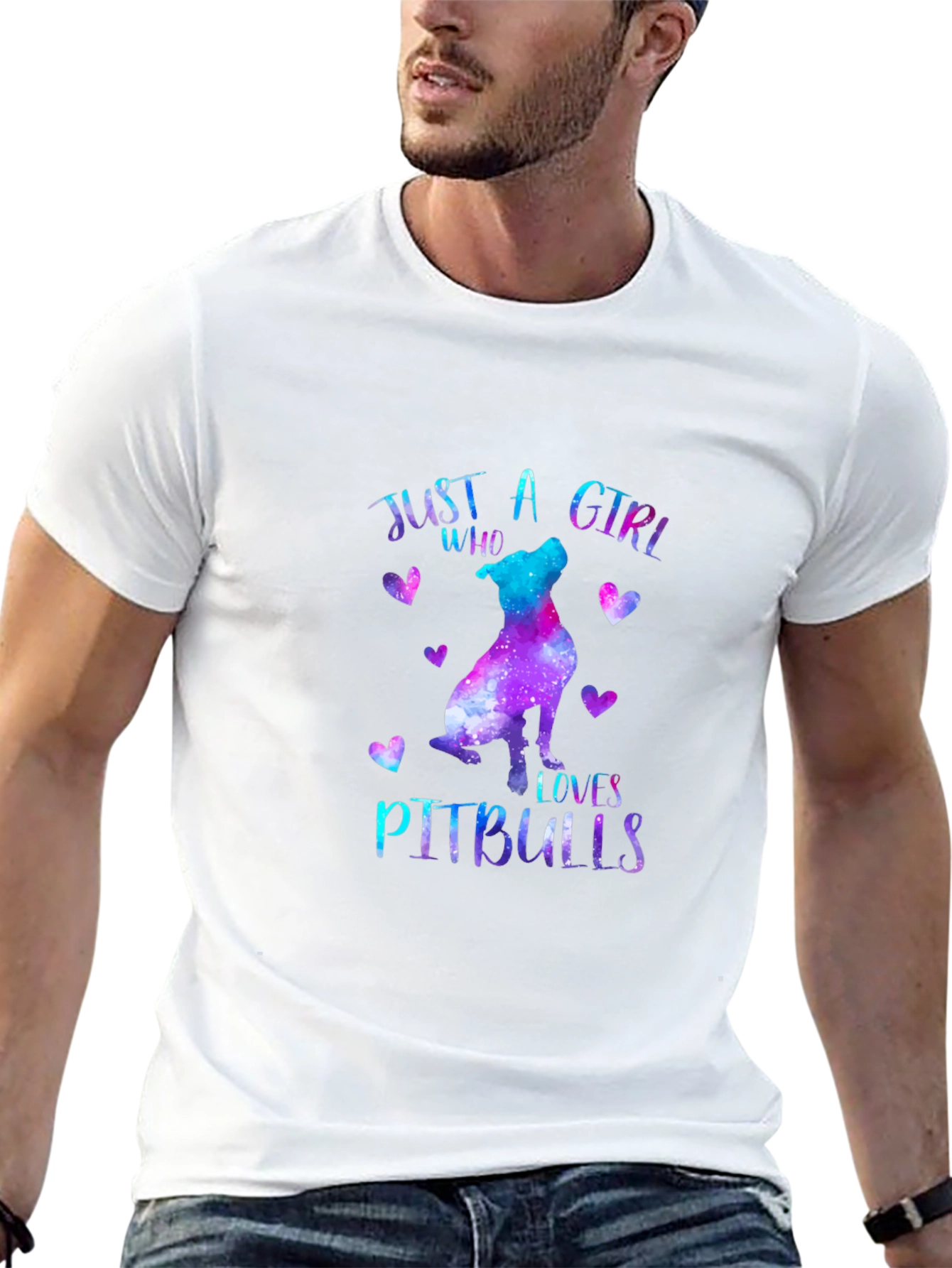 Girl Who Loves Pitbulls Black T-Shirt