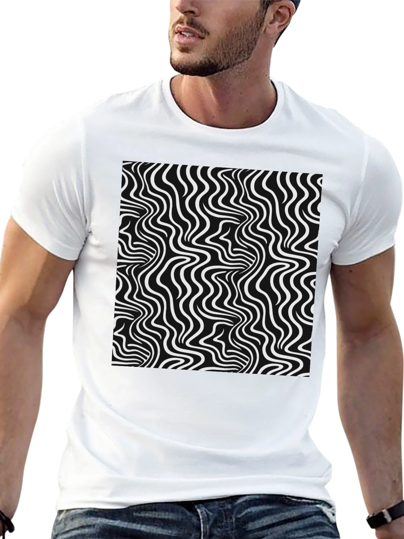 Optical Illusion Graphic Black T-Shirt