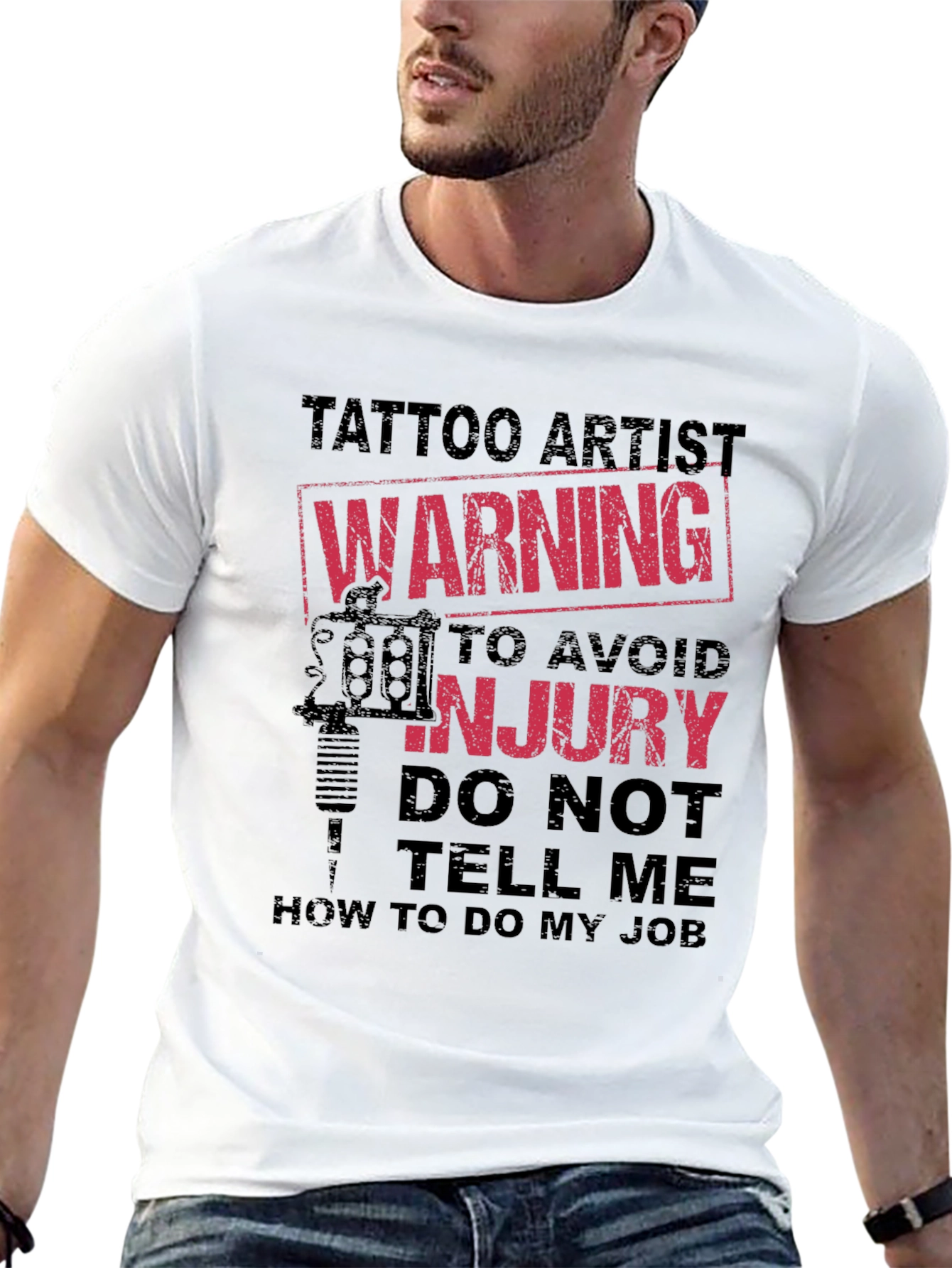 Tattoo Artist Warning Graphic Novelty Tee
