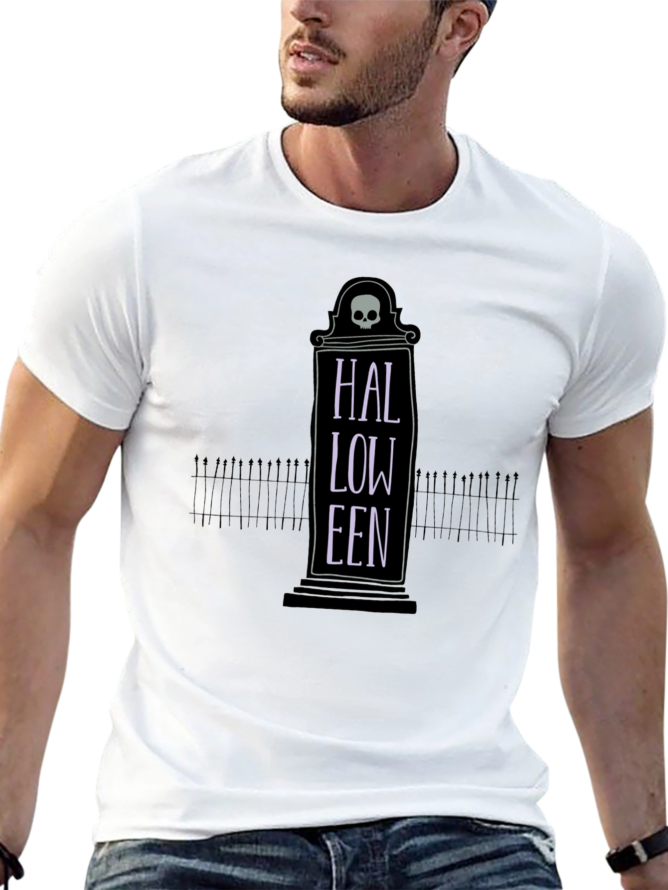Halloween Tombstone Graphic Tee - Spooky Season Style