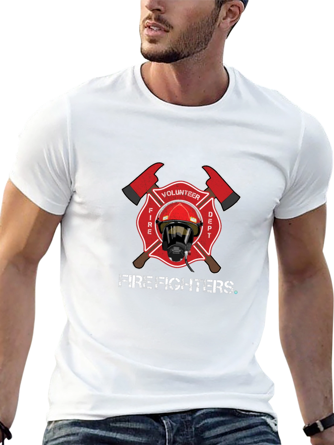 Volunteer Firefighter Maltese Cross Graphic T-Shirt