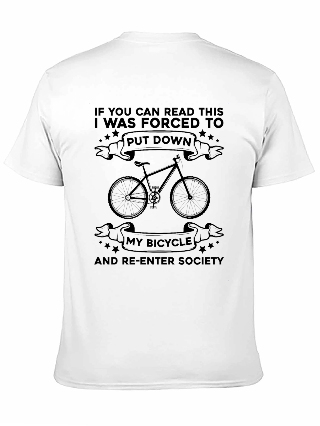 Funny Bicycle T-Shirt - Read This & Re-Enter Society