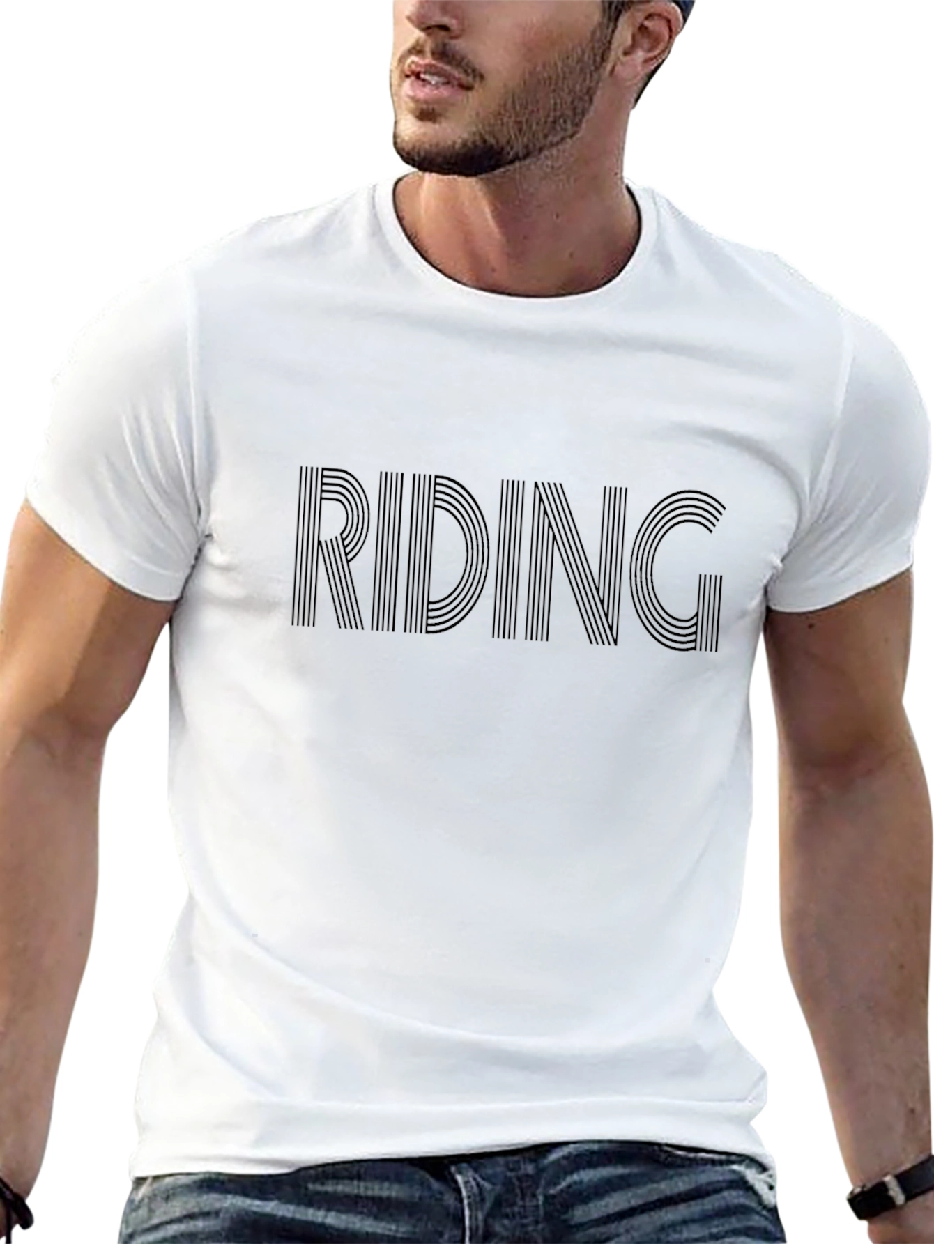RIDING Graphic Print Black T-Shirt