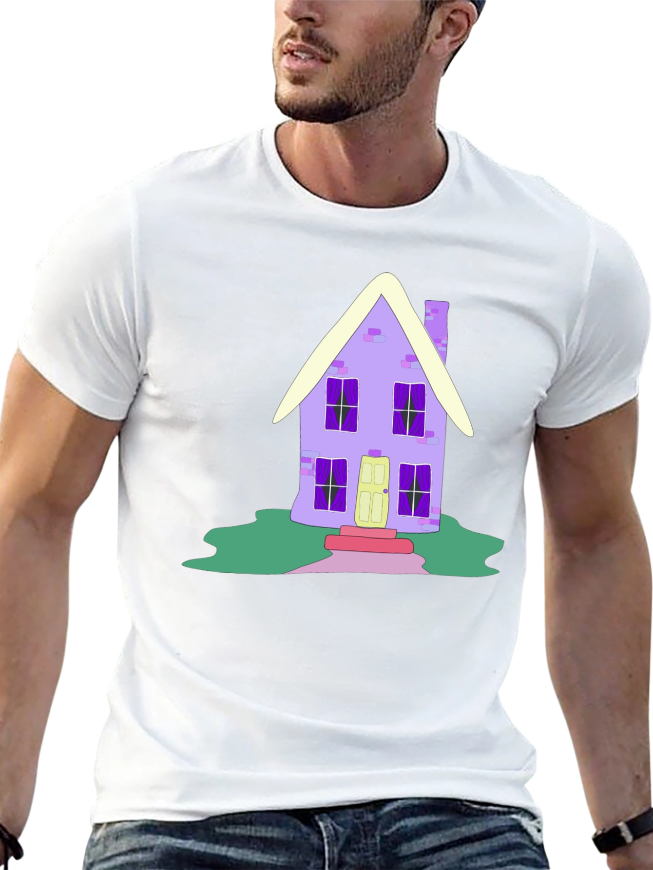 Whimsical House Graphic Tee - Unique Design
