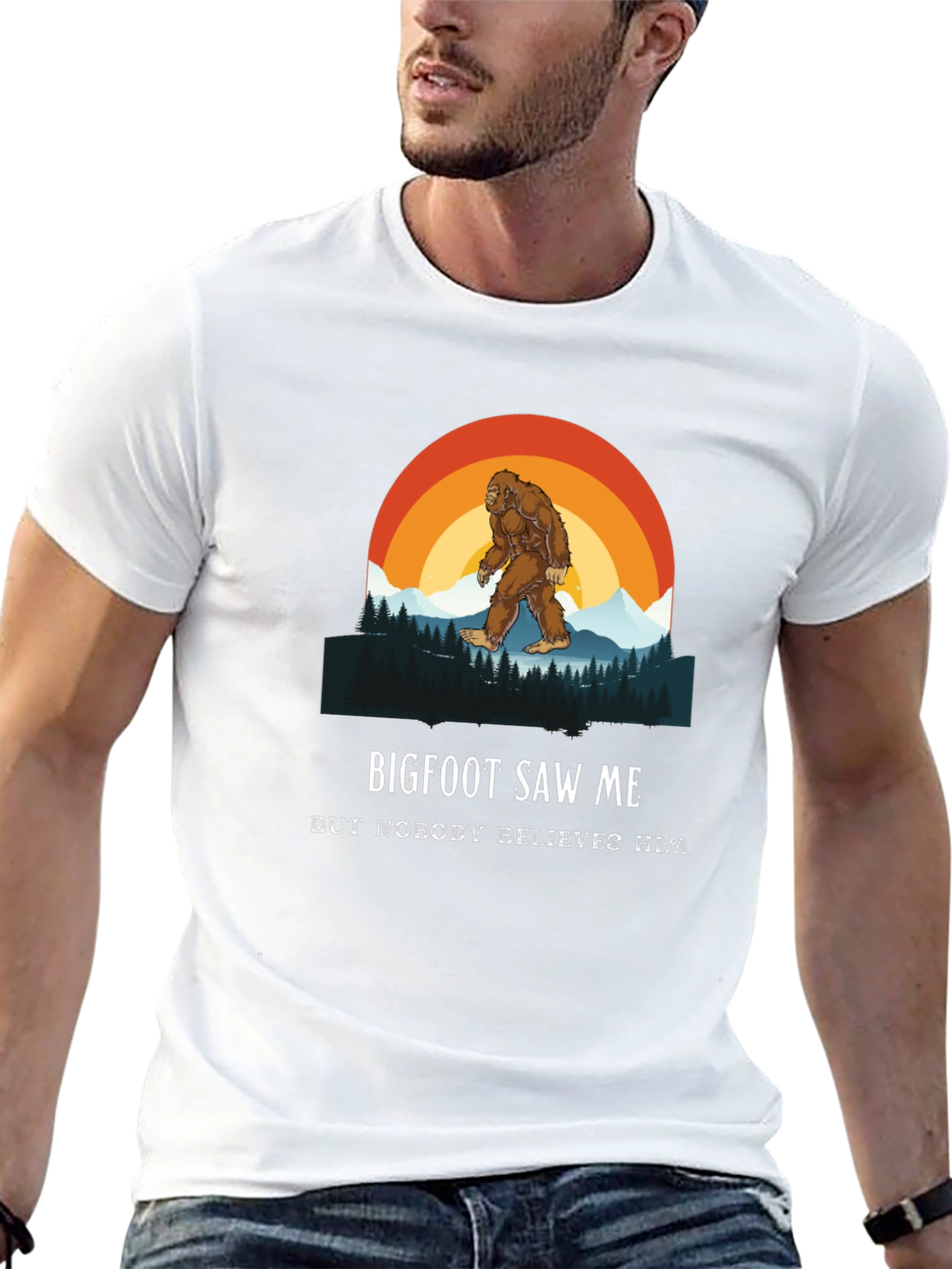Bigfoot Saw Me Graphic Tee - Mens Black T-Shirt