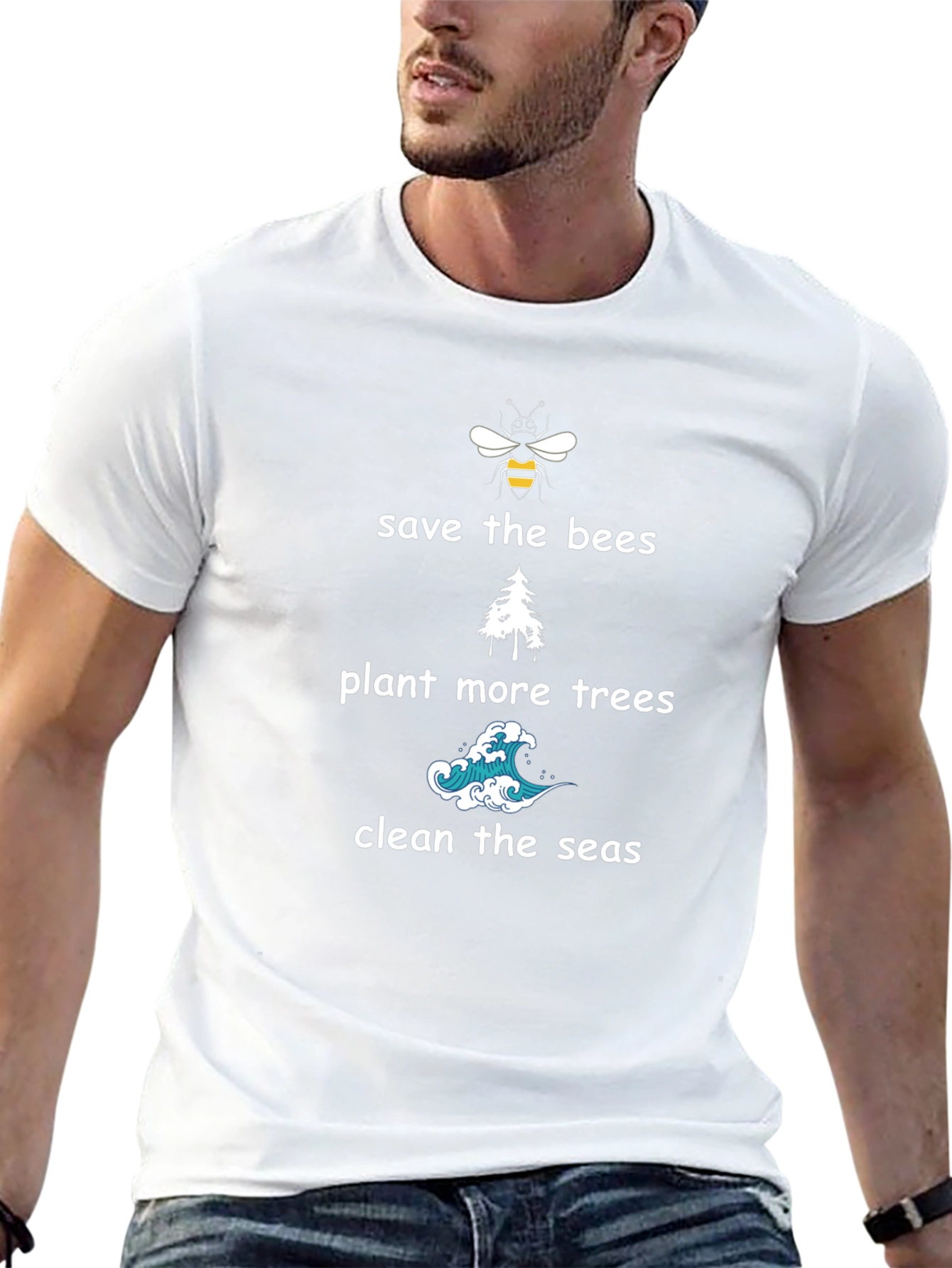 Save the Bees T-Shirt - Plant Trees Clean Seas