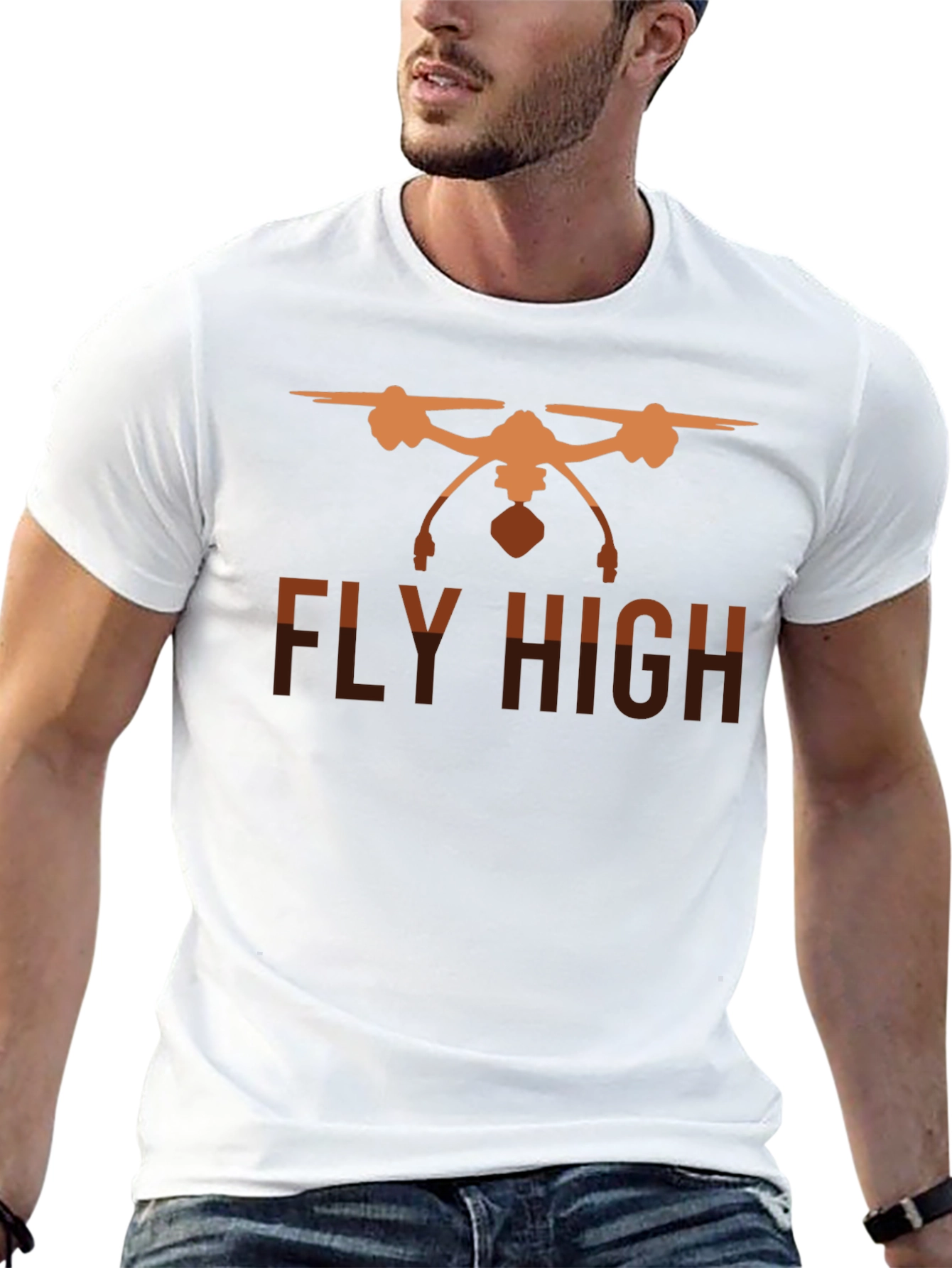 Fly High Drone Graphic Tee - Black