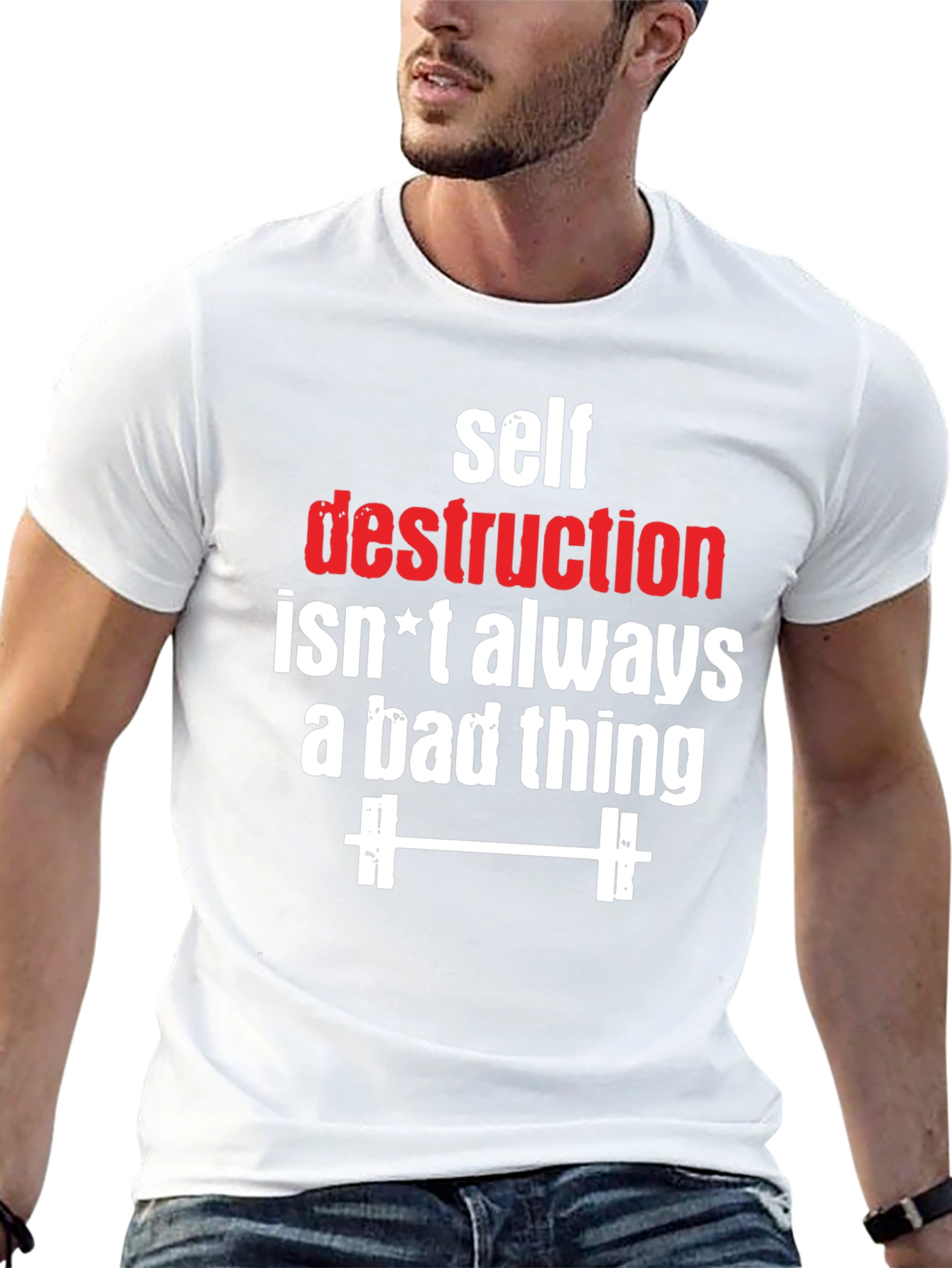 Self Destruction Fitness Graphic T-Shirt