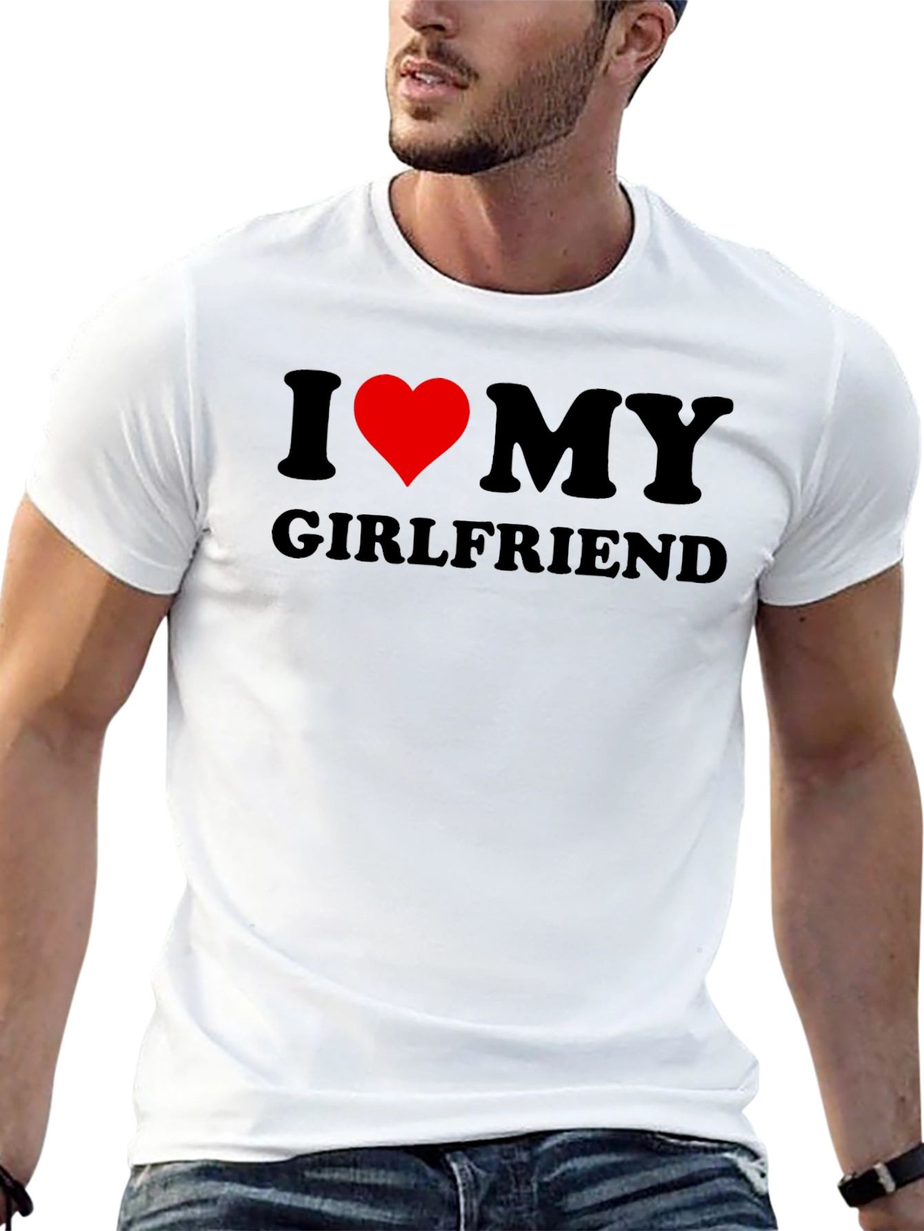 I Love My Girlfriend Black T-Shirt