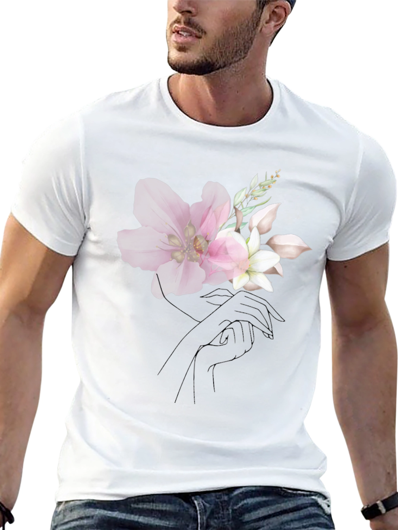 Floral Graphic Black T-Shirt - Modern Style