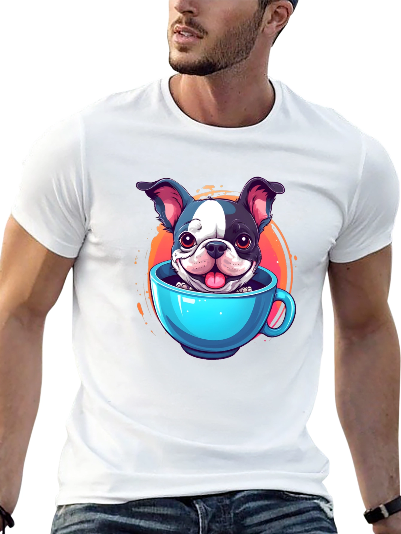 Cute Dog in a Cup Graphic Tee