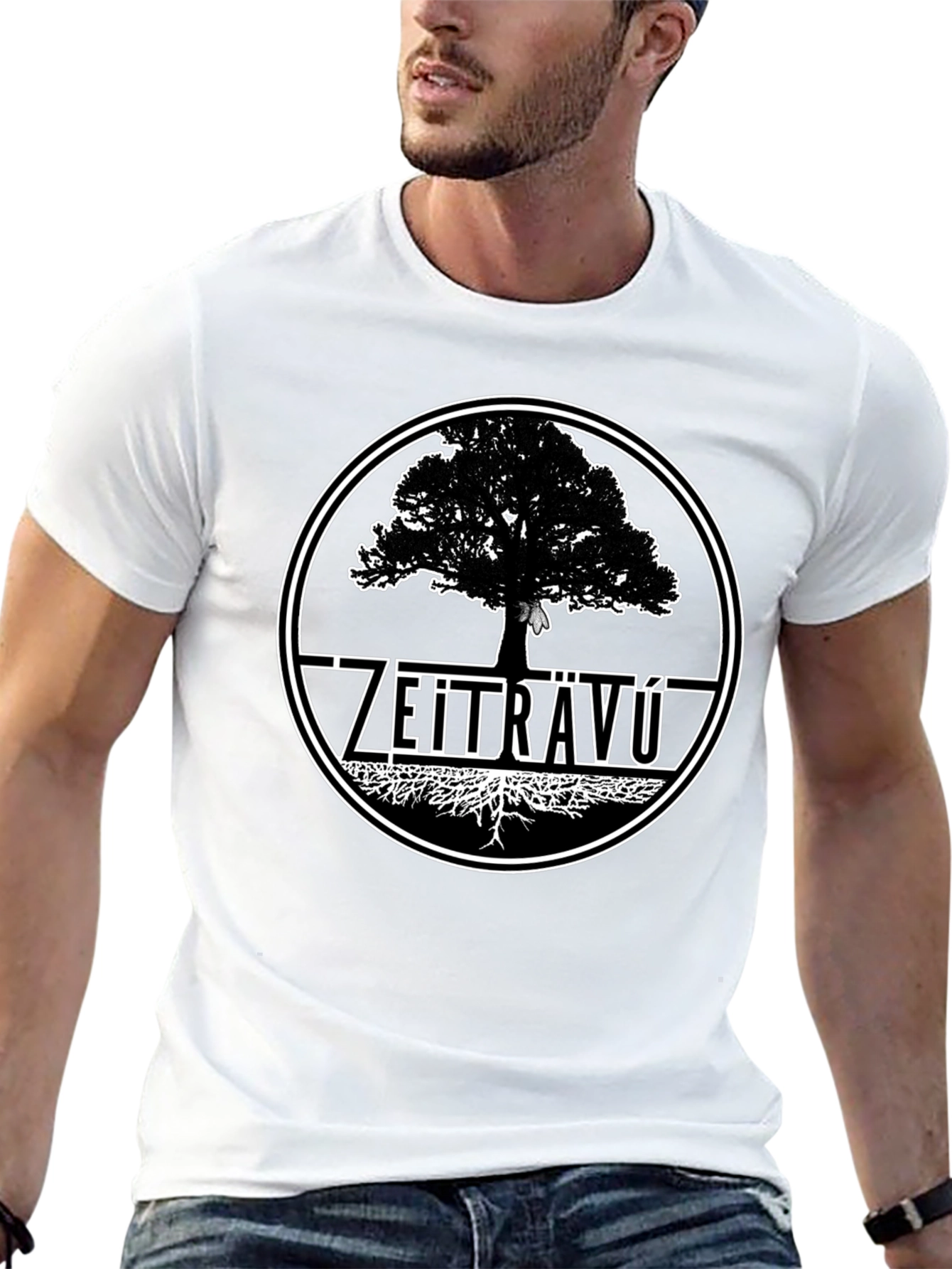 Zeitravu Tree Graphic Black T-Shirt