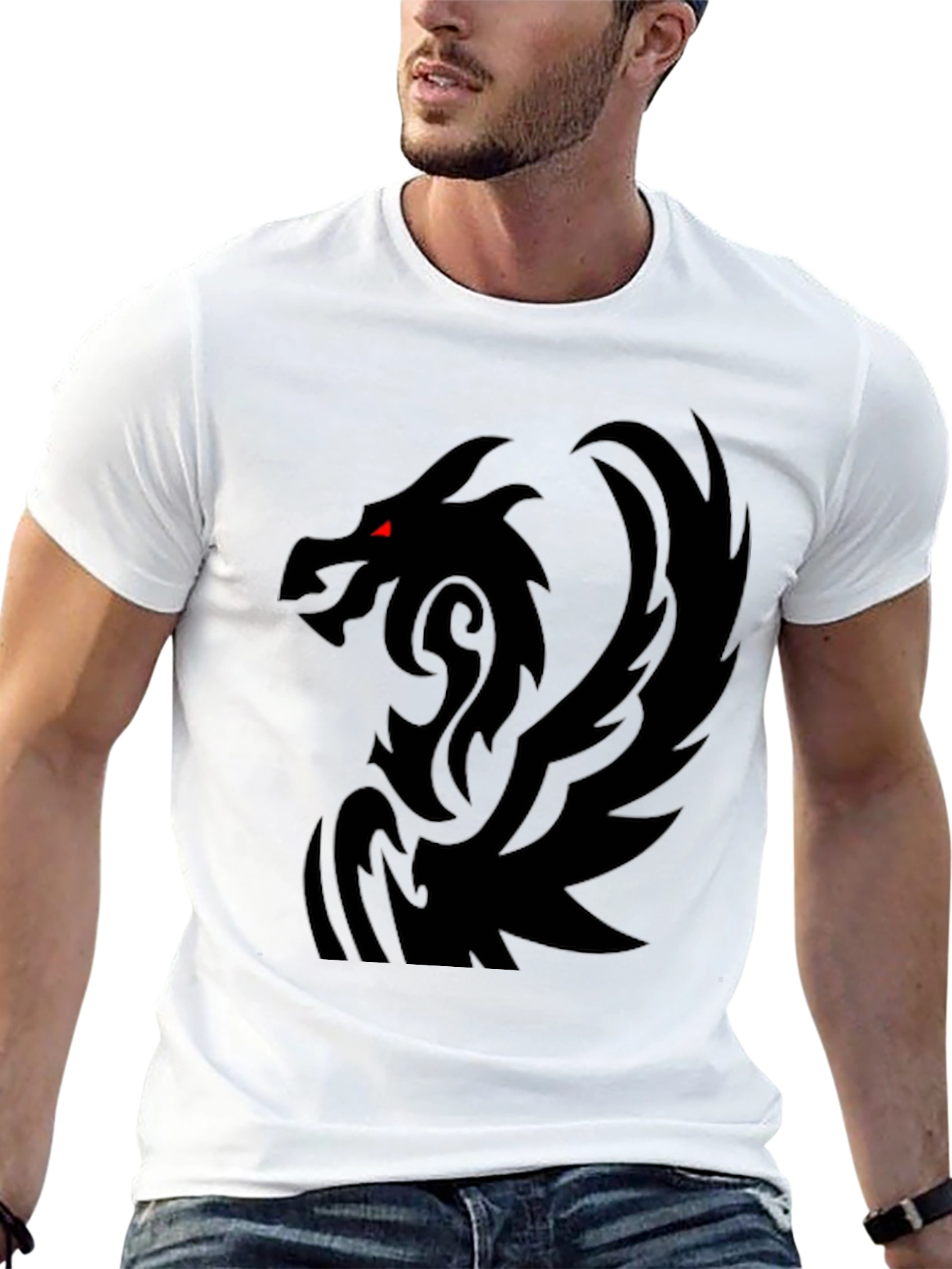 Black Dragon Graphic T-Shirt - Mens Casual Tee