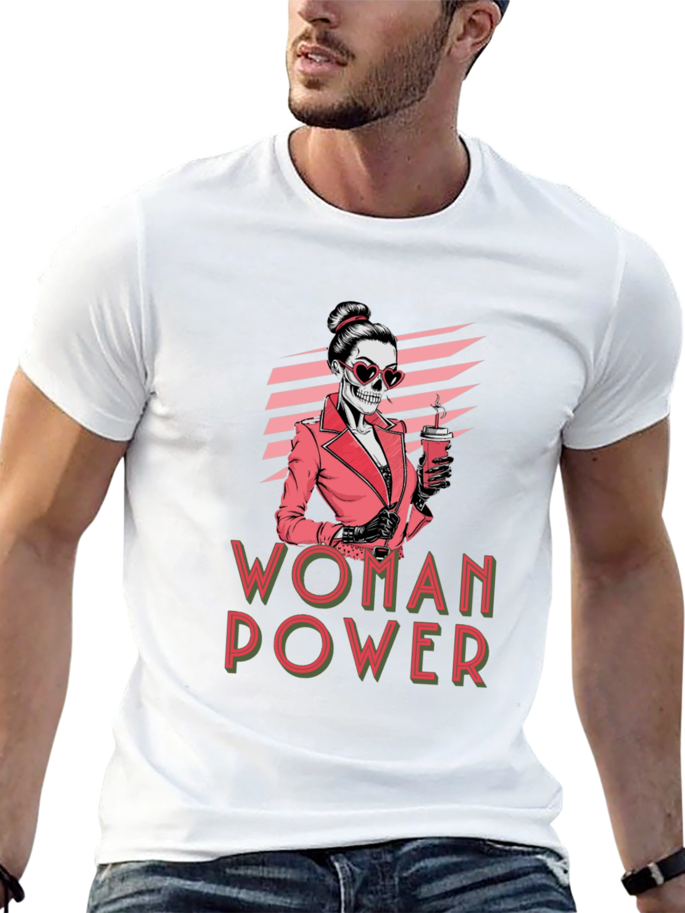Woman Power Skeleton Graphic T-Shirt