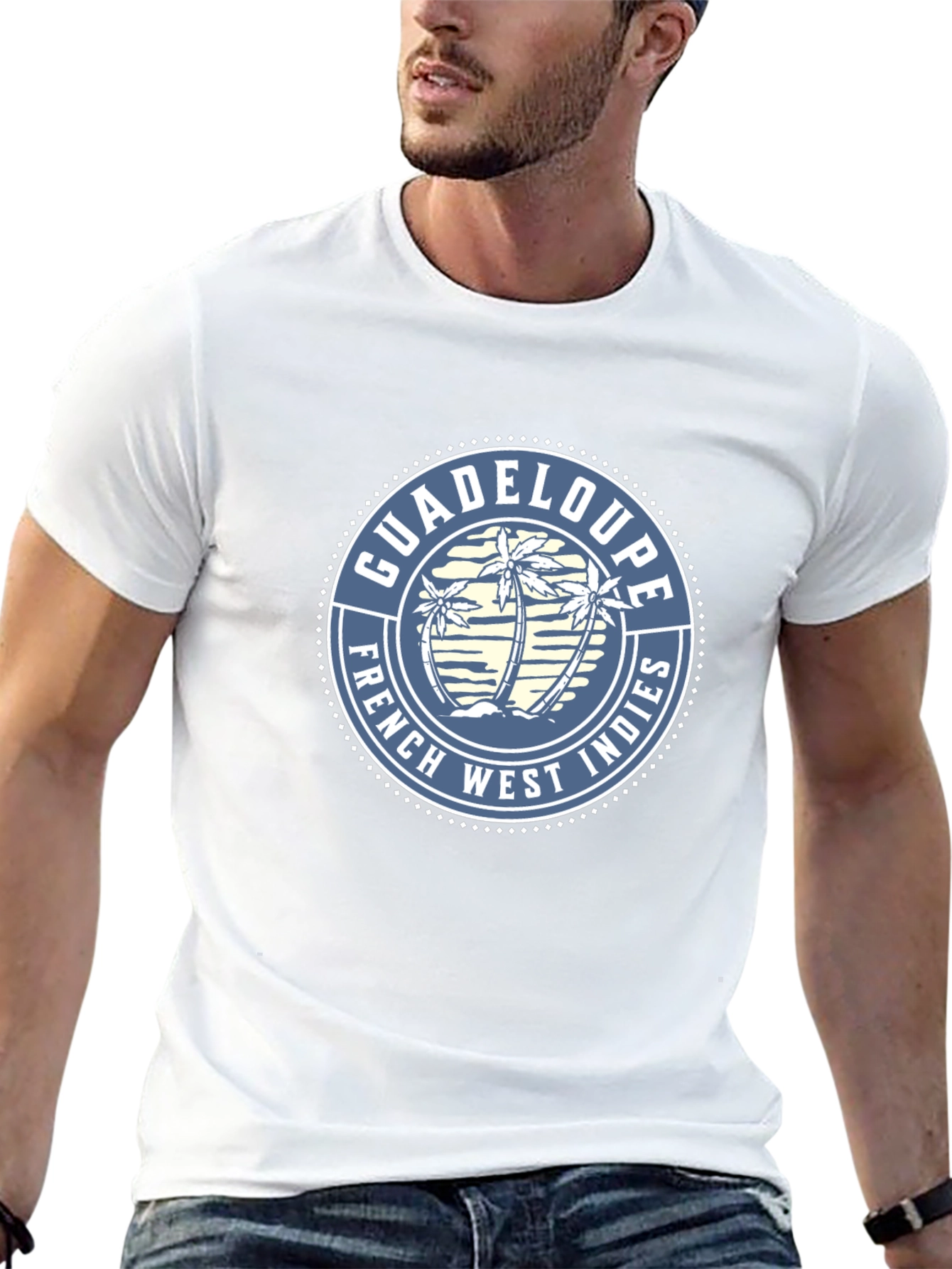 Guadeloupe French West Indies Mens Black T-Shirt