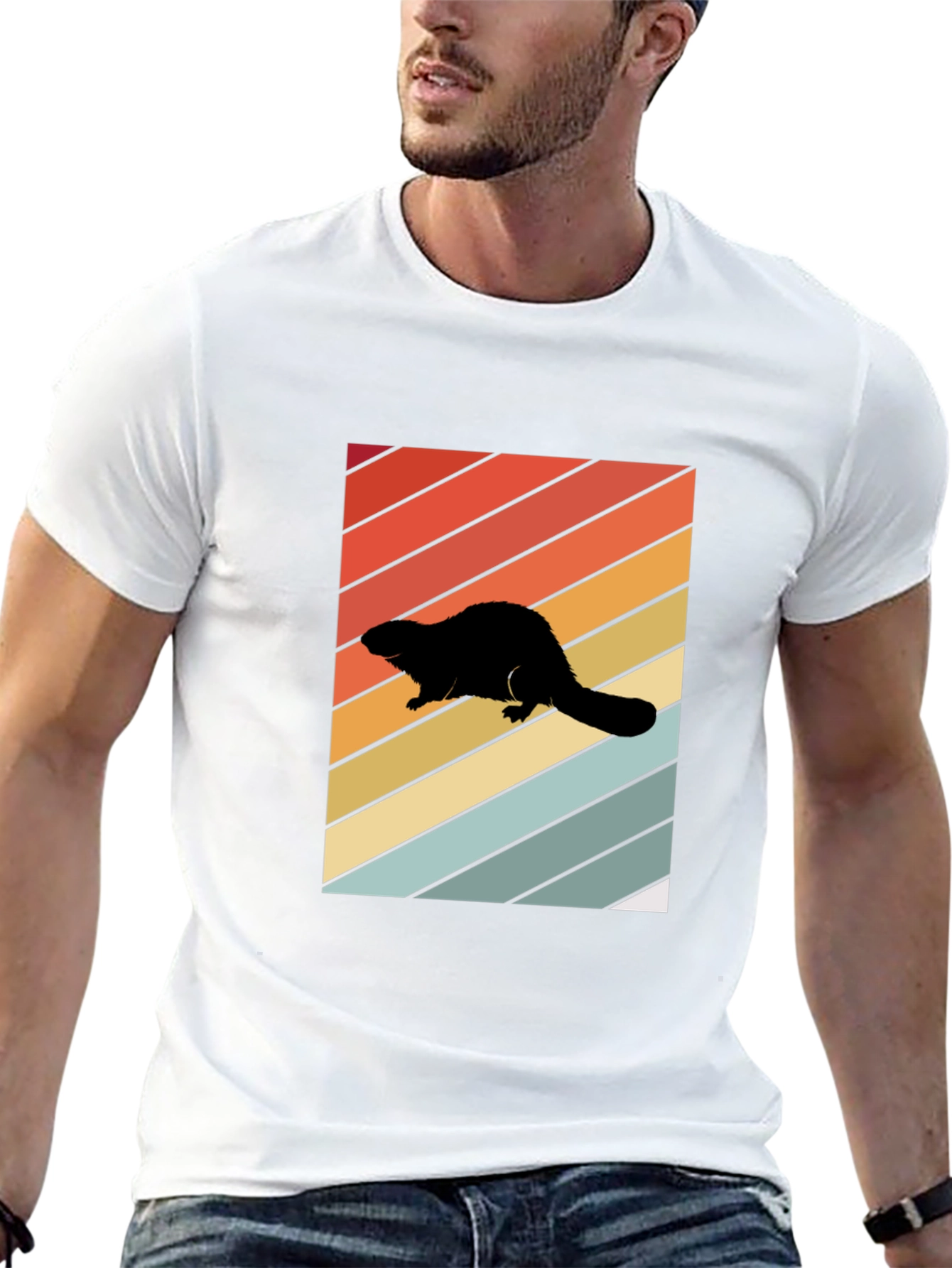 Retro Beaver Silhouette T-Shirt