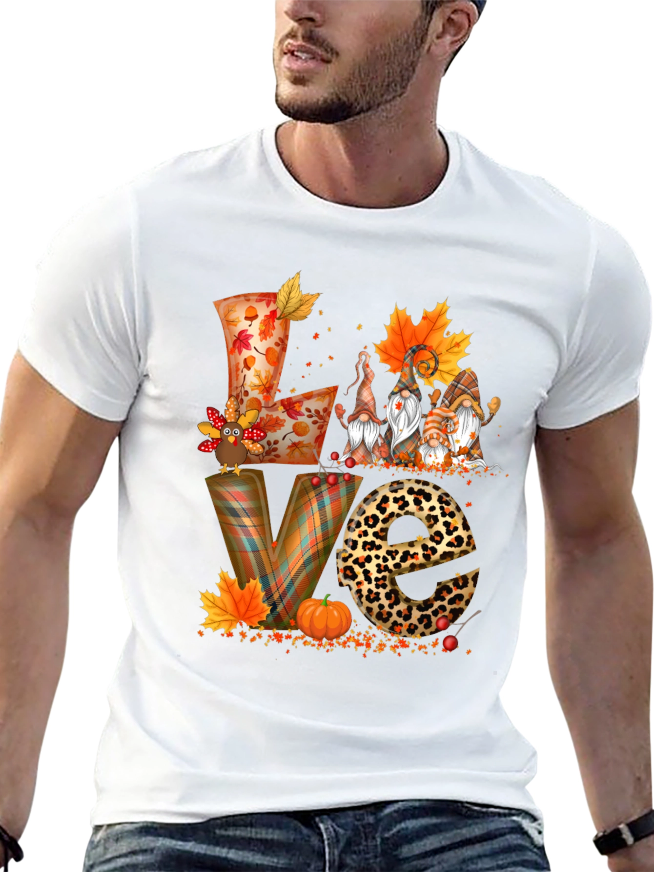 Fall Thanksgiving Gnome Leopard Print Shirt