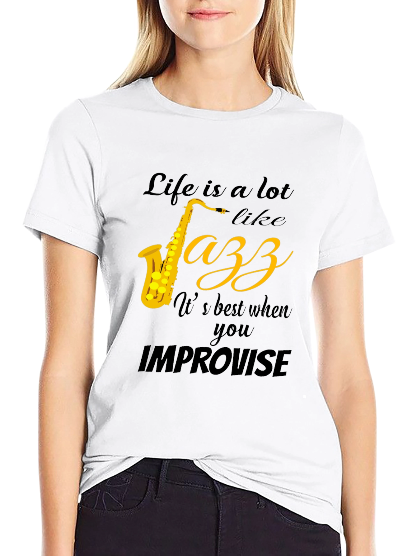 Life is Jazz T-Shirt Improvise Tee Music Lover Gift