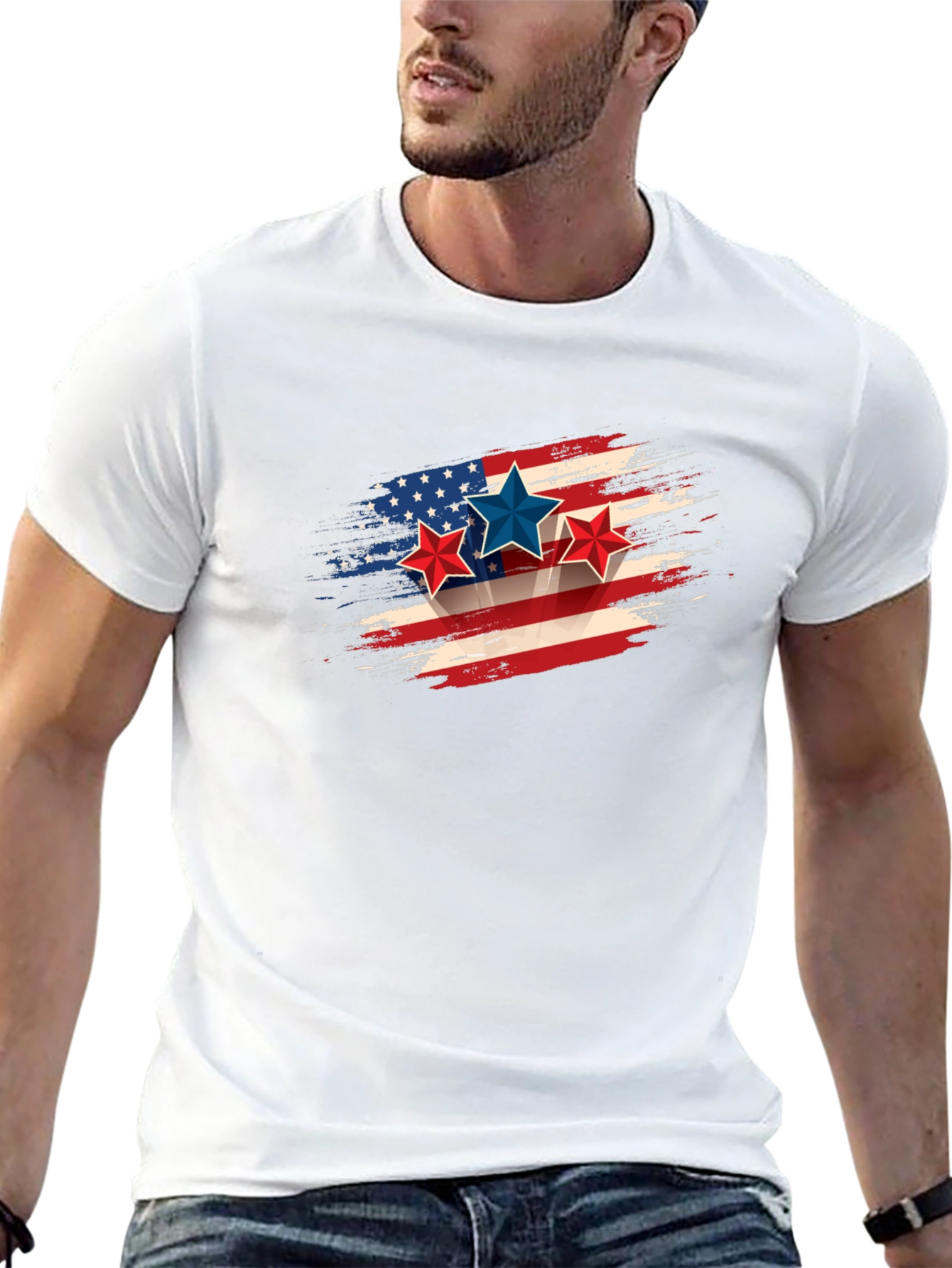 Patriotic Stars & Stripes Graphic Tee
