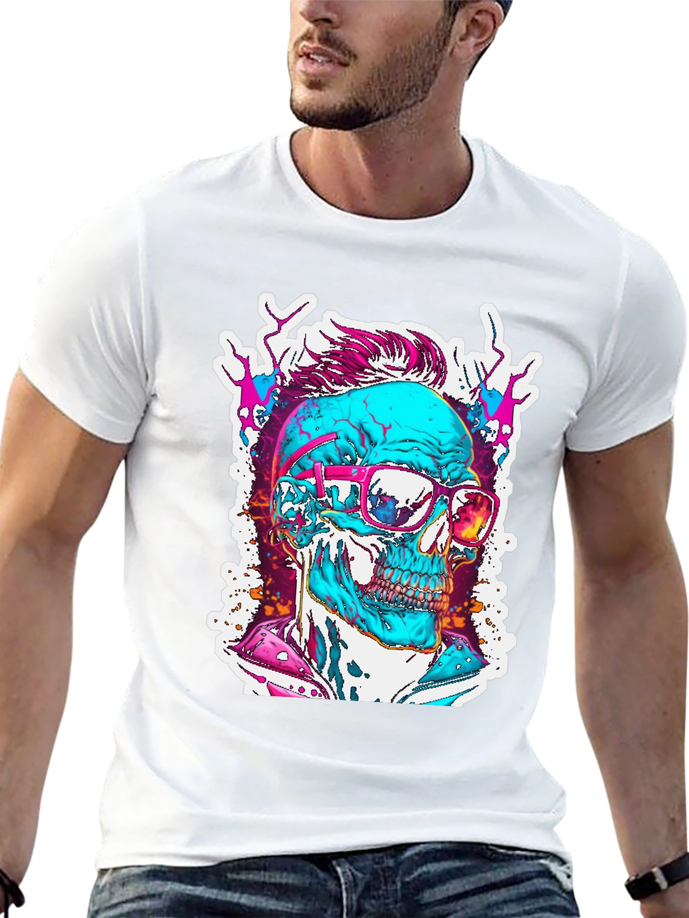 Edgy Skull Graphic Tee - Cool & Unique Design