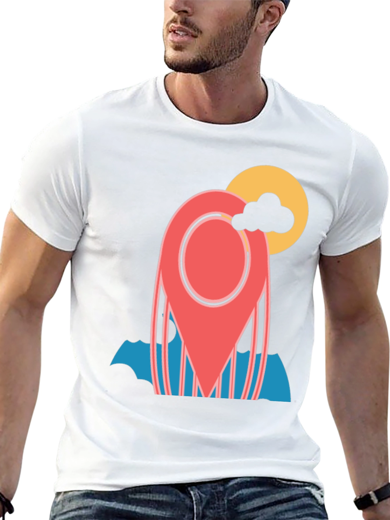 Location Pin Graphic Tee - Stylish Travel T-Shirt