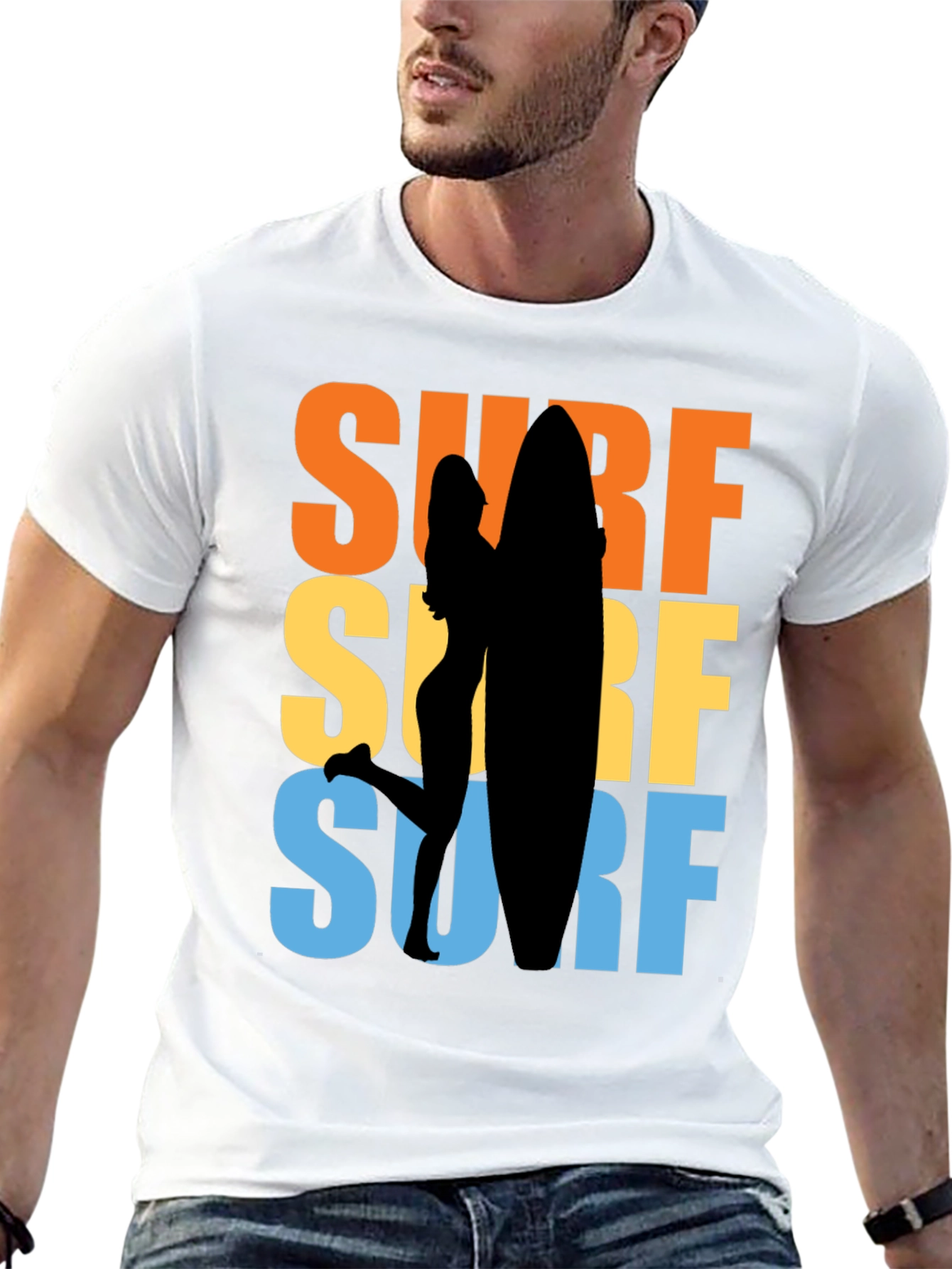 Retro Surfboard Graphic T-Shirt - Beach Vibes