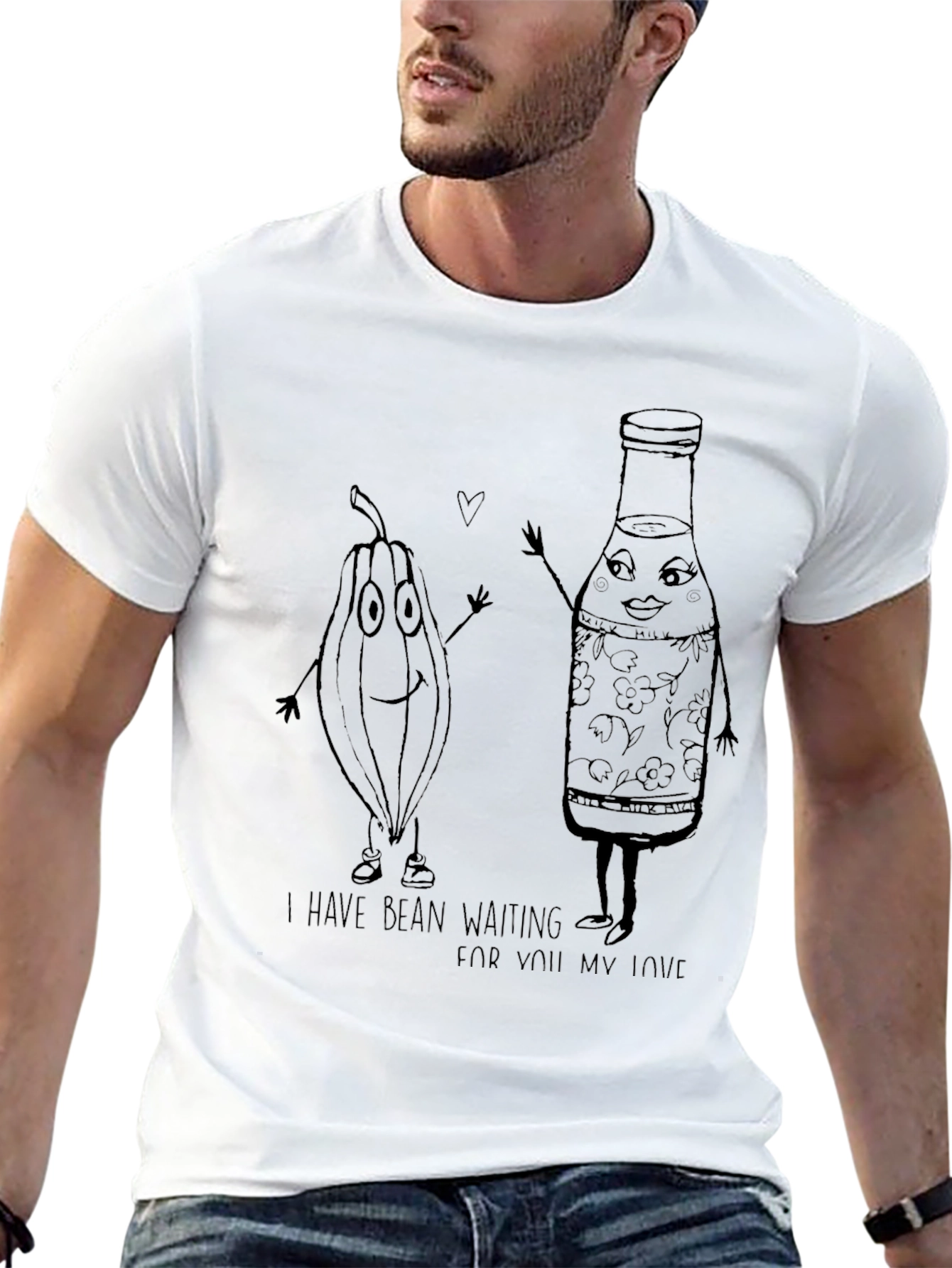 Funny Bean Waiting T-Shirt - Black