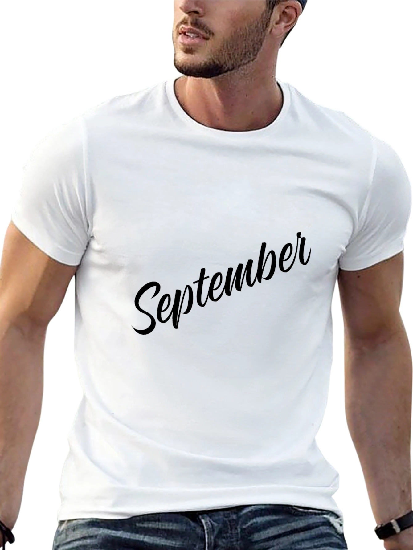 September Black T-Shirt - Stylish Month Design