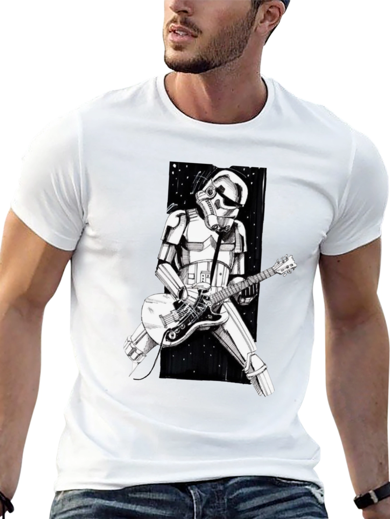 Stormtrooper Guitarist Graphic Tee - Black T-Shirt