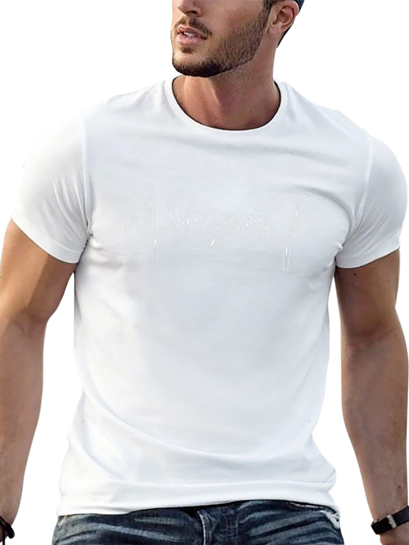 Vegan Heartbeat T-Shirt - Black