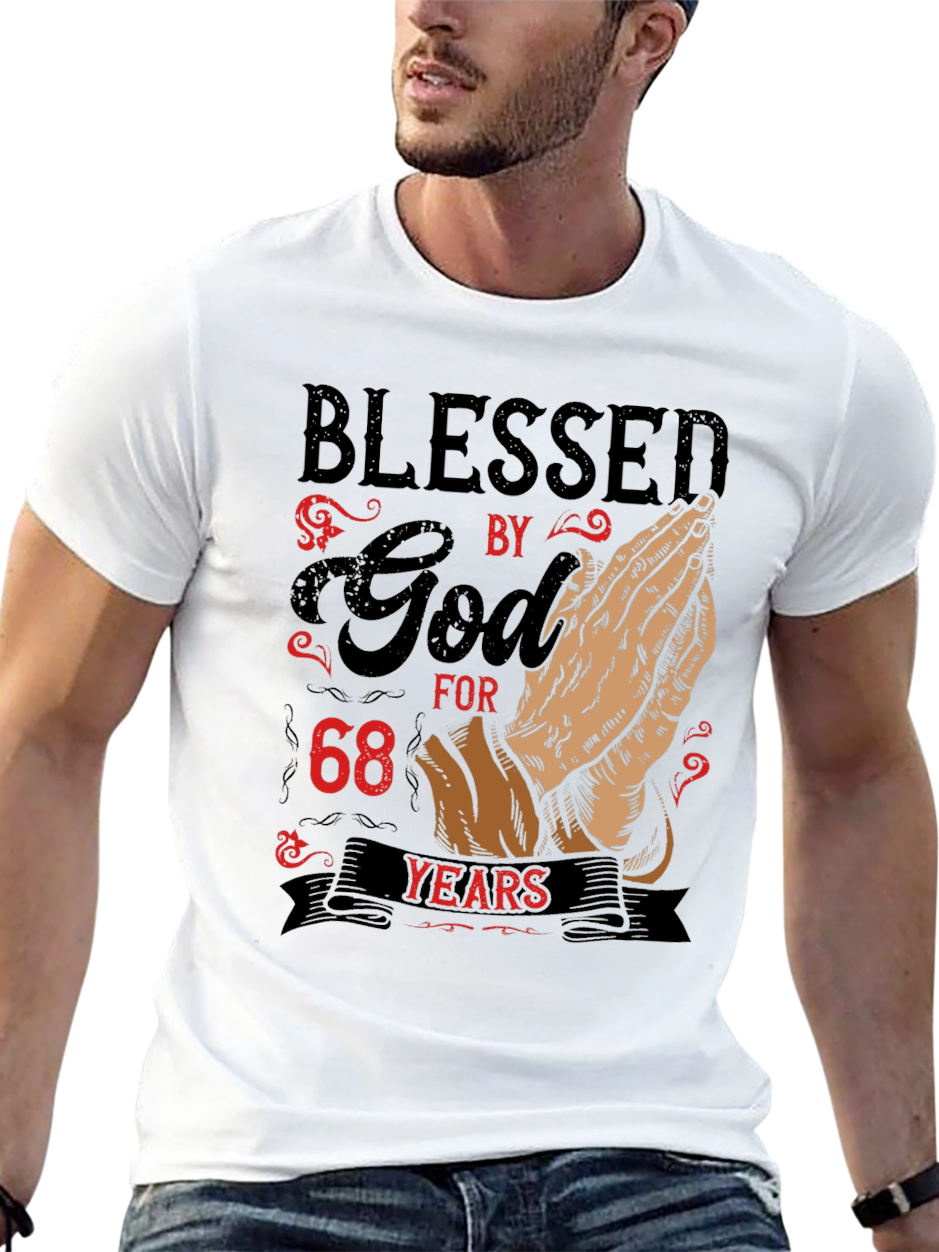 Blessed by God 68 Years Graphic Tee