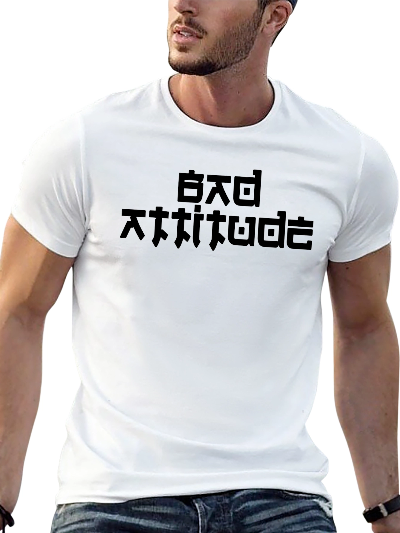 Bad Attitude Graphic Print Black T-Shirt