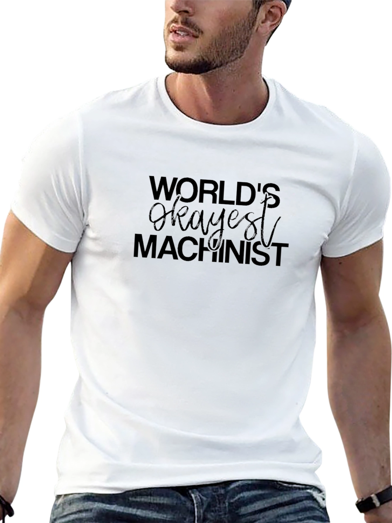 Worlds Okayest Machinist T-Shirt - Black