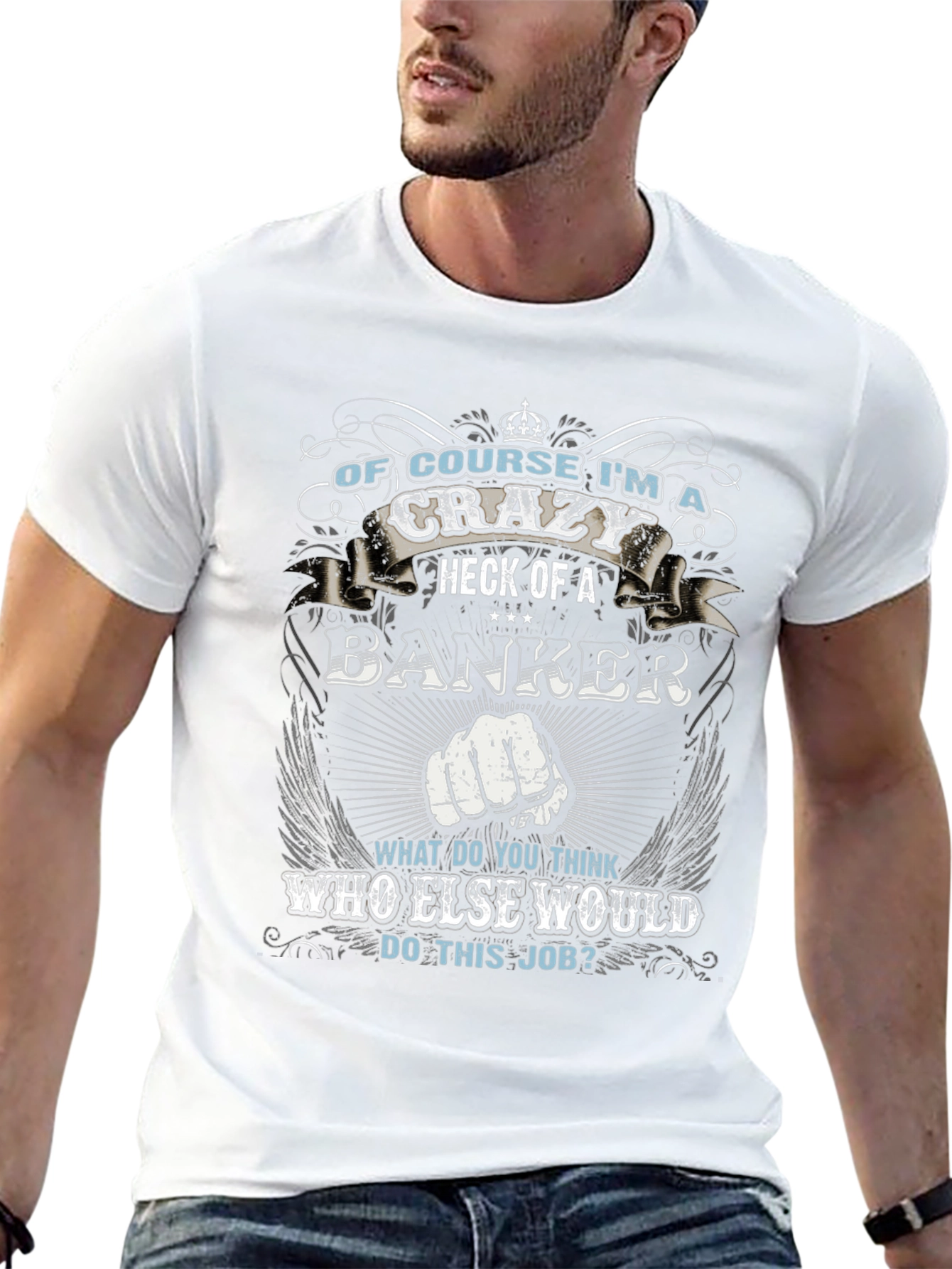 Crazy Banker Graphic T-Shirt