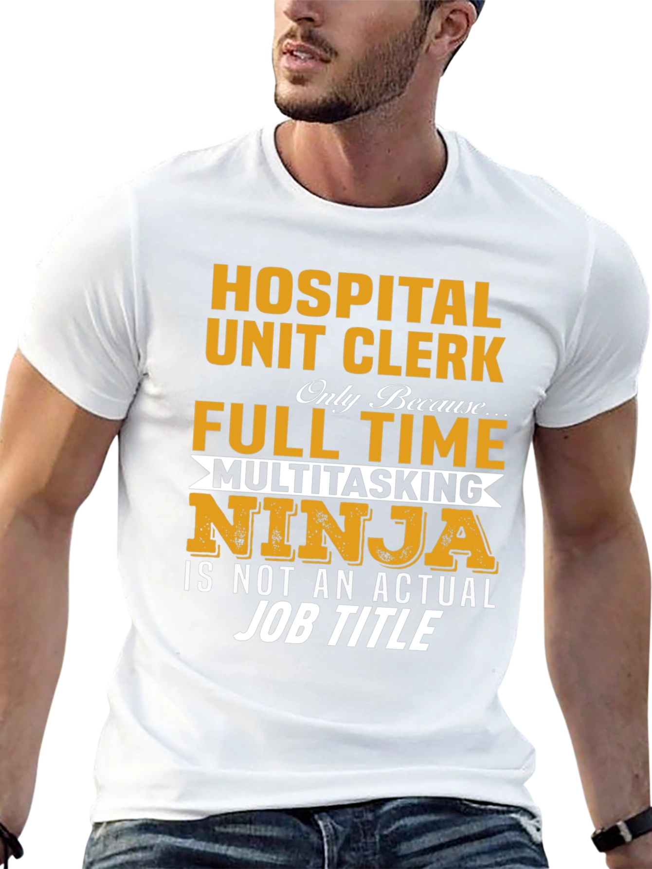 Hospital Unit Clerk Full Time Multitasking Ninja T-Shirt