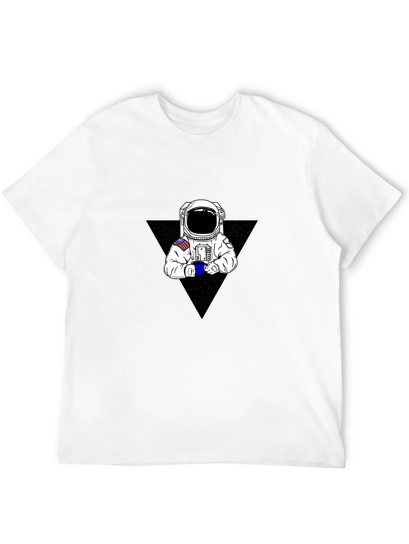 Astronaut Coffee Triangle Black T-Shirt