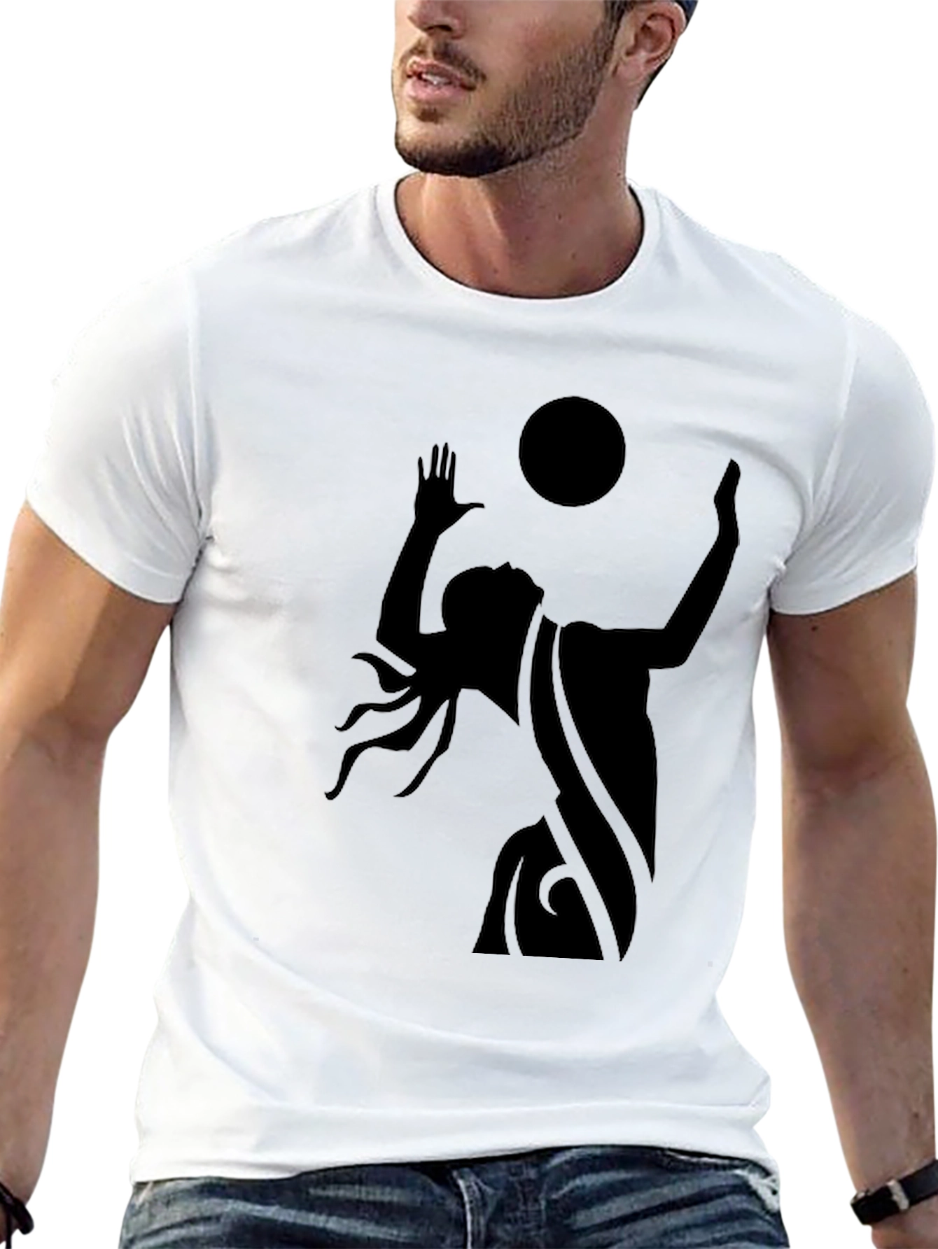 Mystic Silhouette Graphic Tee - Black Cotton Blend
