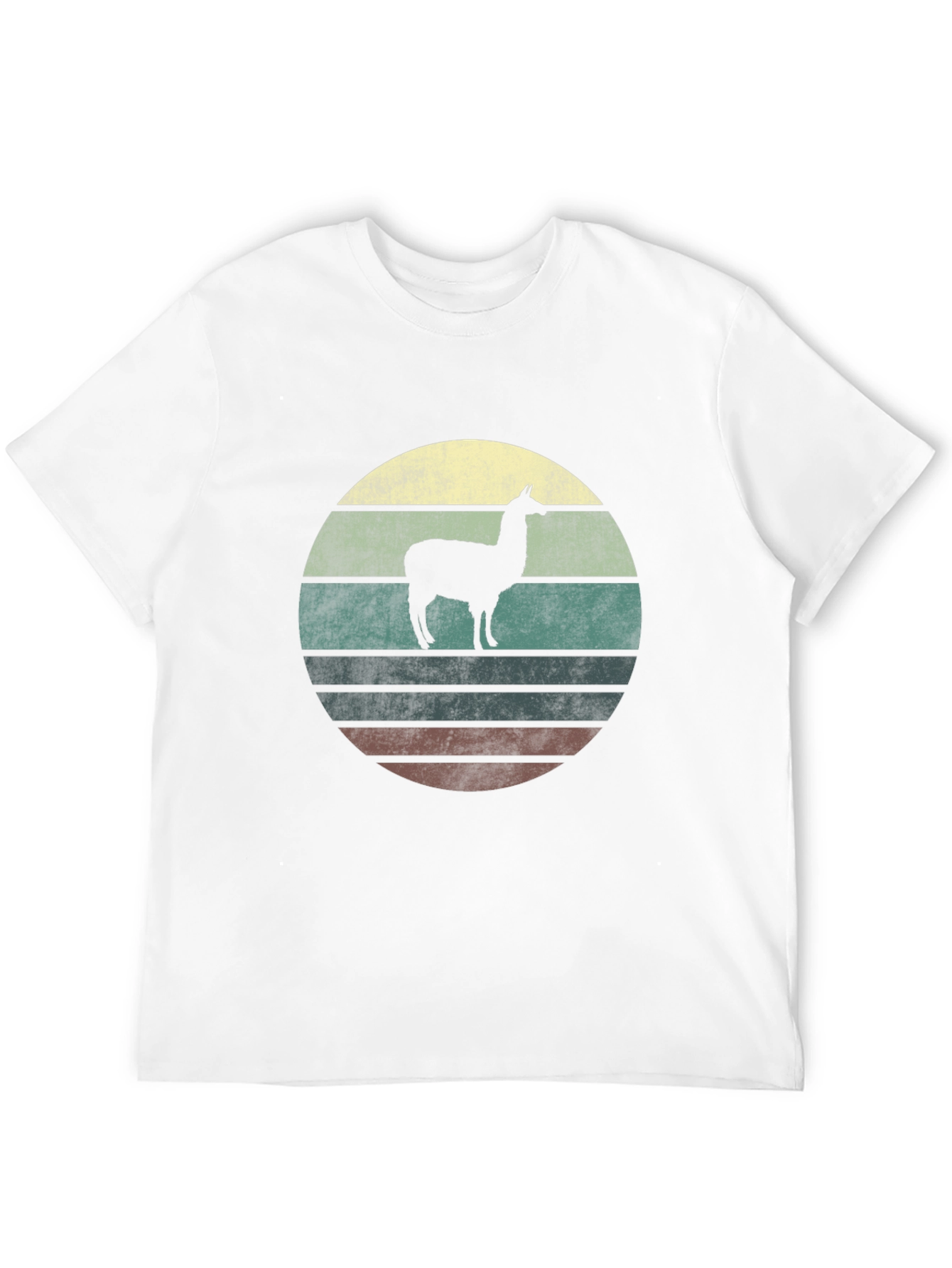 Llama Sunset Graphic T-Shirt - Retro Style