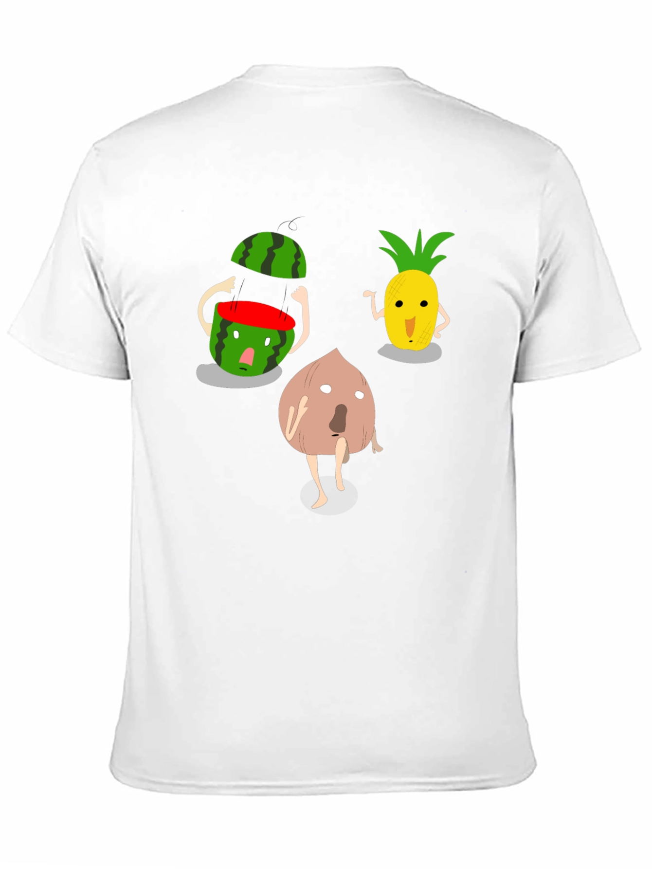 Funny Fruit Cartoon Graphic Print T-Shirt